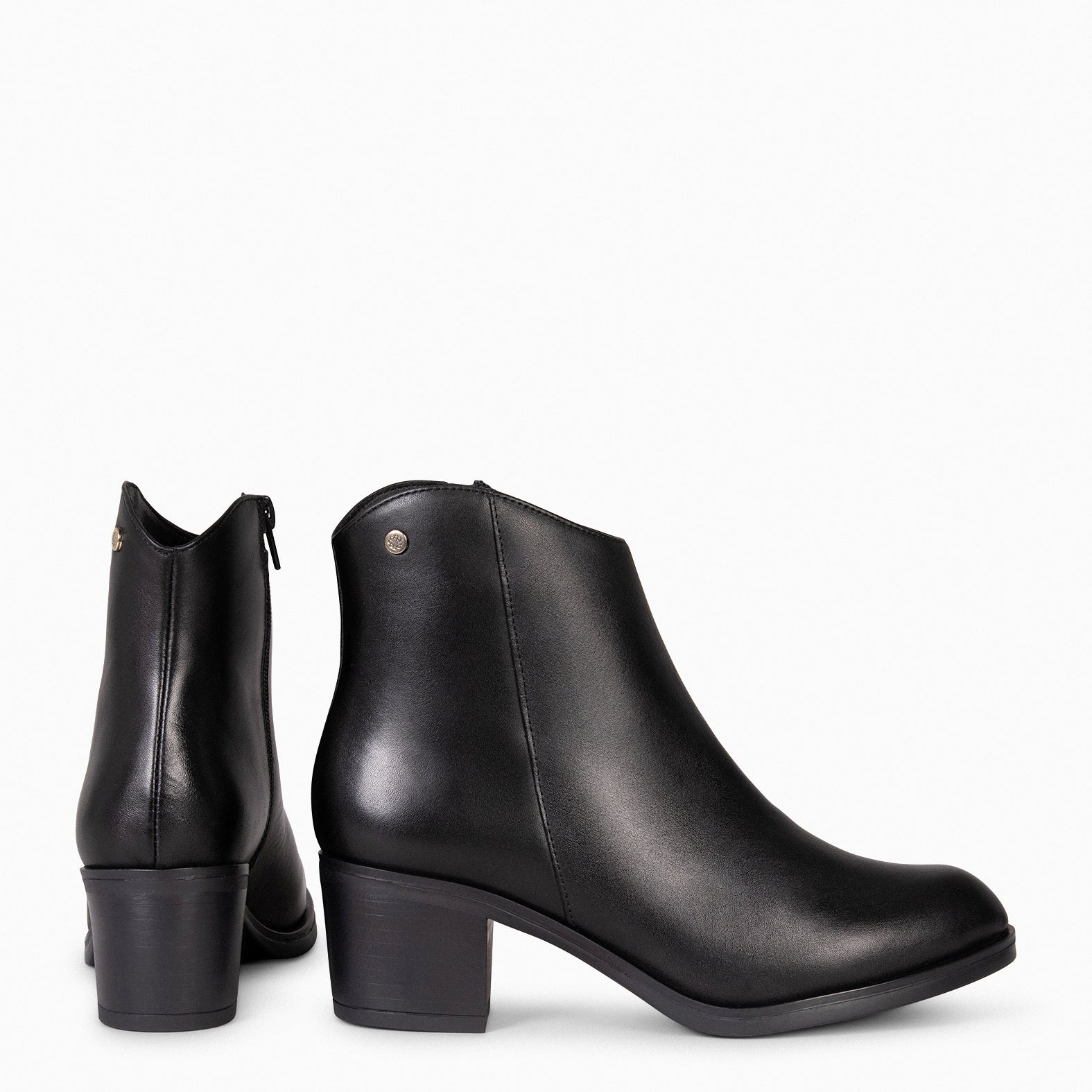 PRESTON – BLACK Booties with wide heel