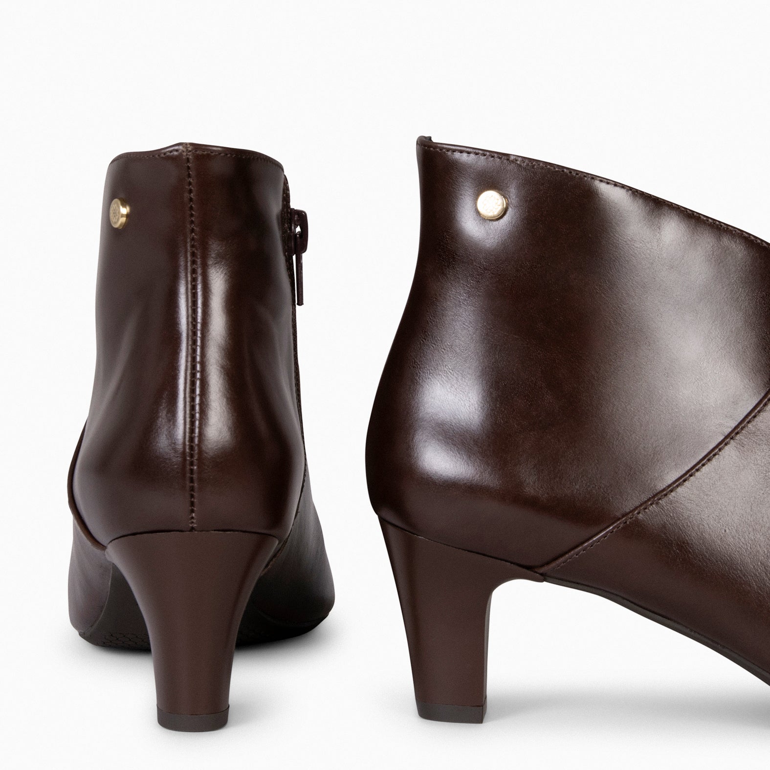 LADY – BROWN Nappa Leather Booties