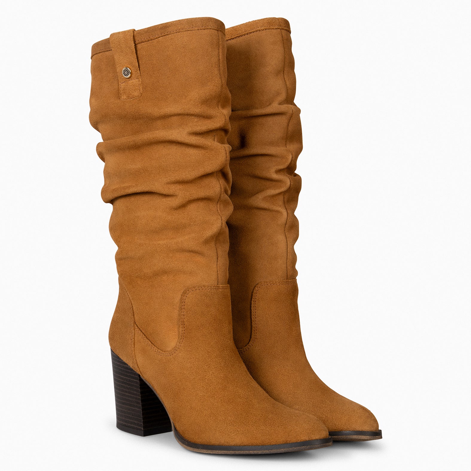 VILNA – CAMEL High boots with high heel 