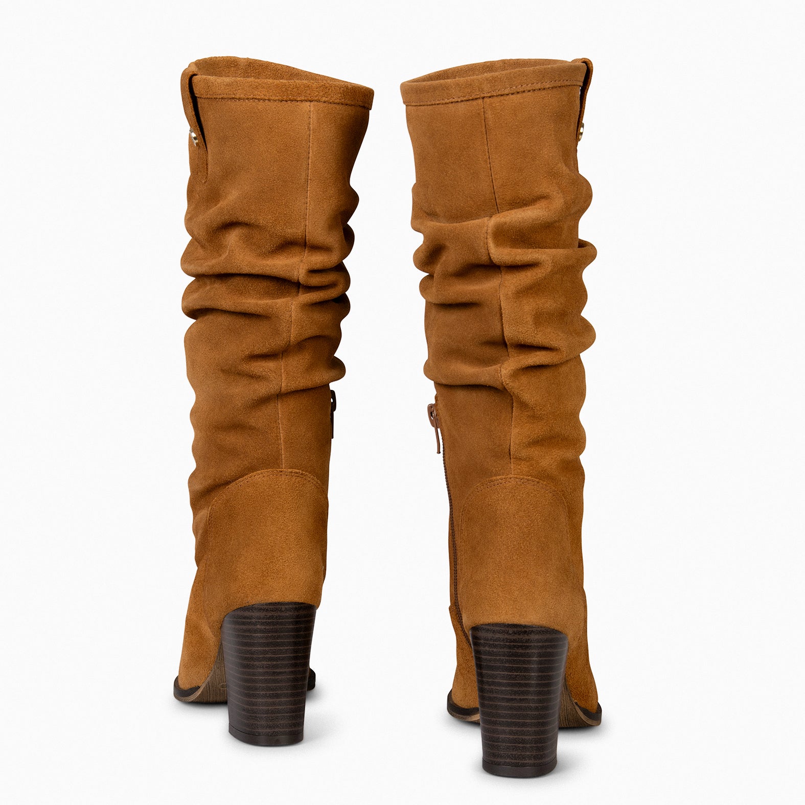 VILNA – CAMEL High boots with high heel 