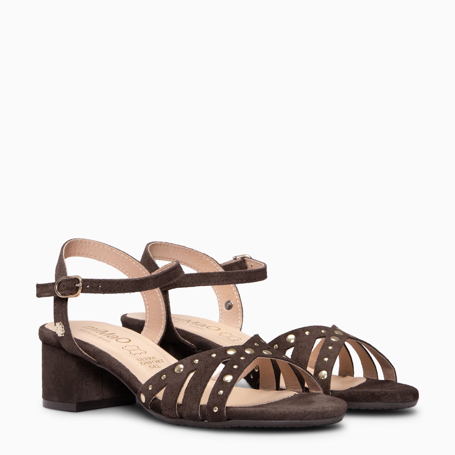 DAISY - Sandalias de tacón medio MARRON