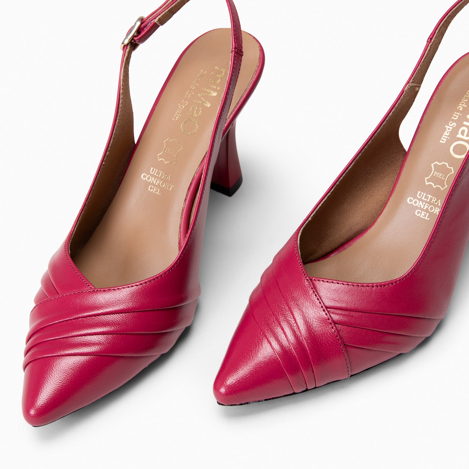 CARLA – Zapato de tacón alto destalonado CEREZA