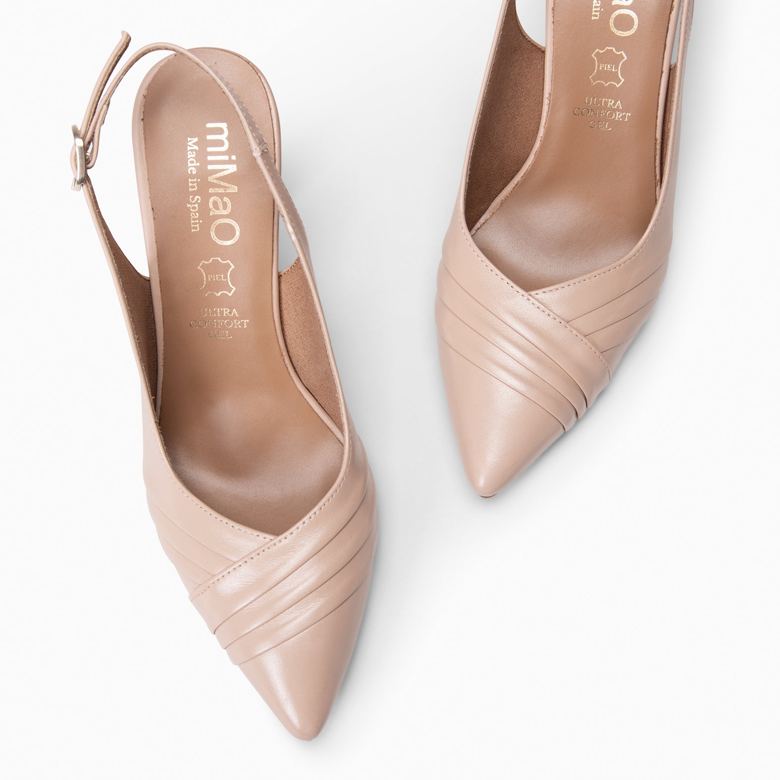 CARLA – Zapato de tacón alto destalonado NUDE