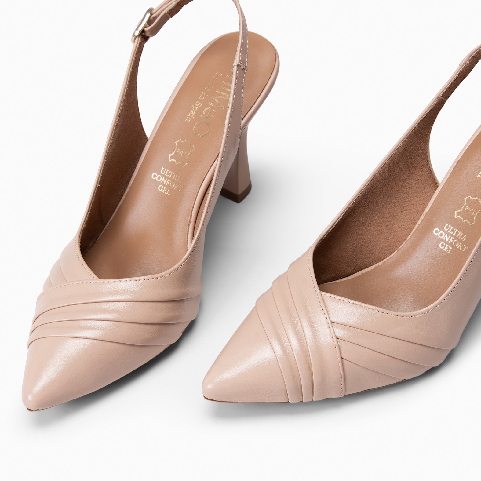 CARLA – Zapato de tacón alto destalonado NUDE