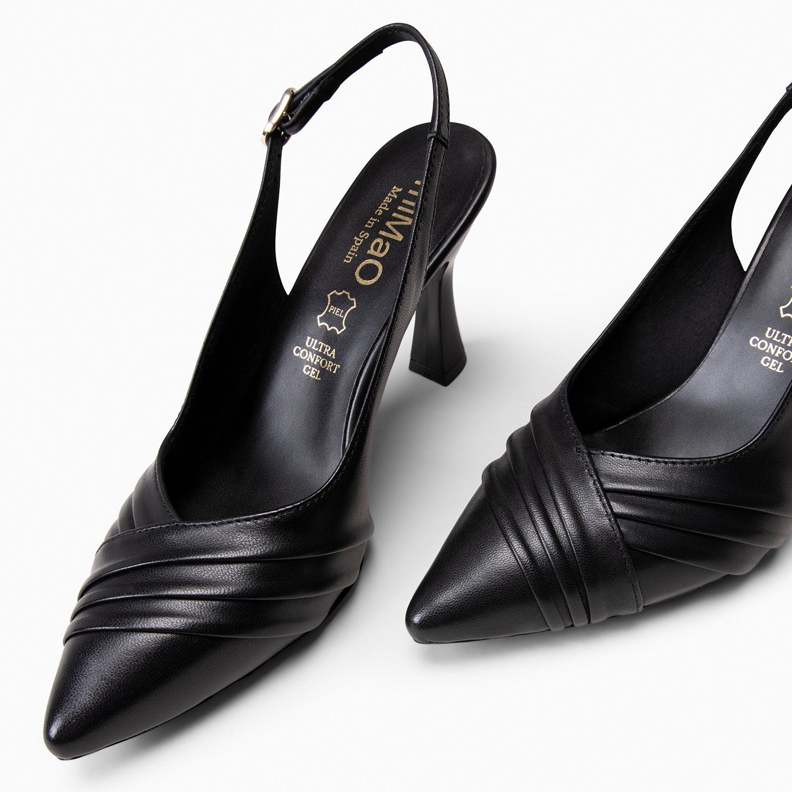 CARLA – Zapato de tacón alto destalonado NEGRO