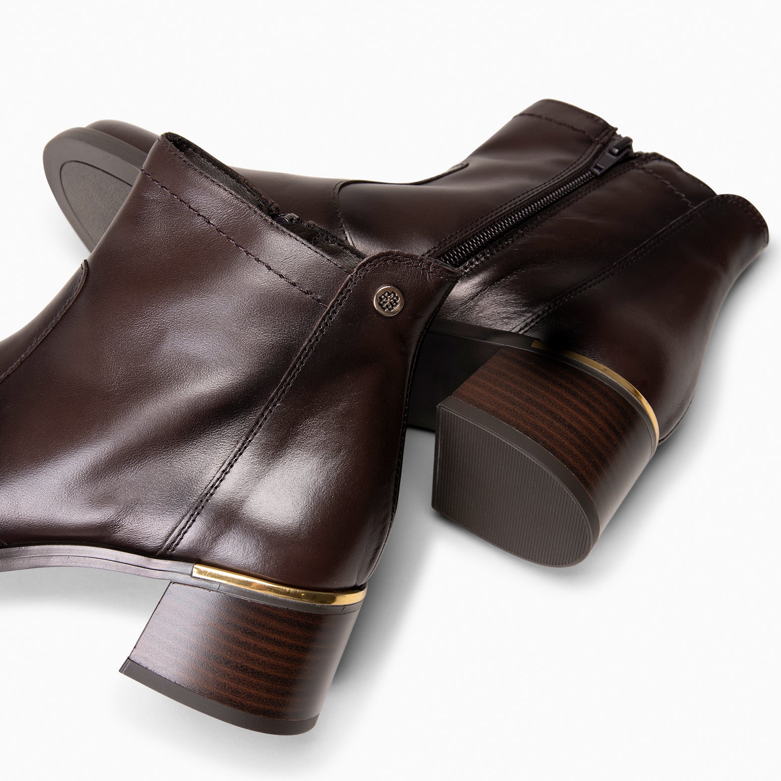 NIXIE – botines de tacón bajo para mujer MARRON