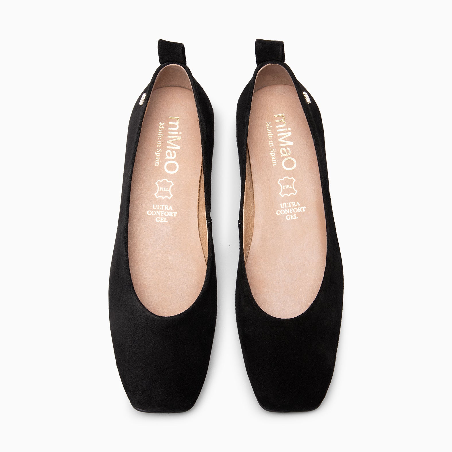 CLAUDIA - Bailarinas de ante con tacón bajo NEGRO