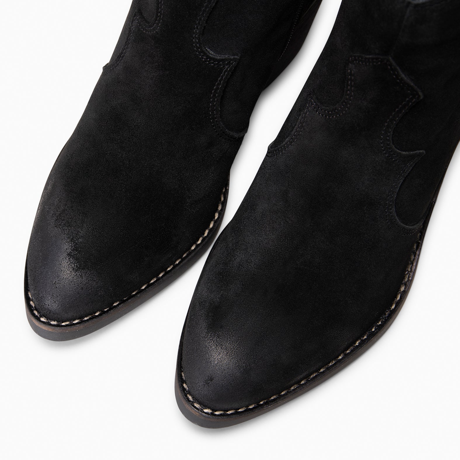 BEDFORD - Bottines cowboy pour femme en daim NOIR