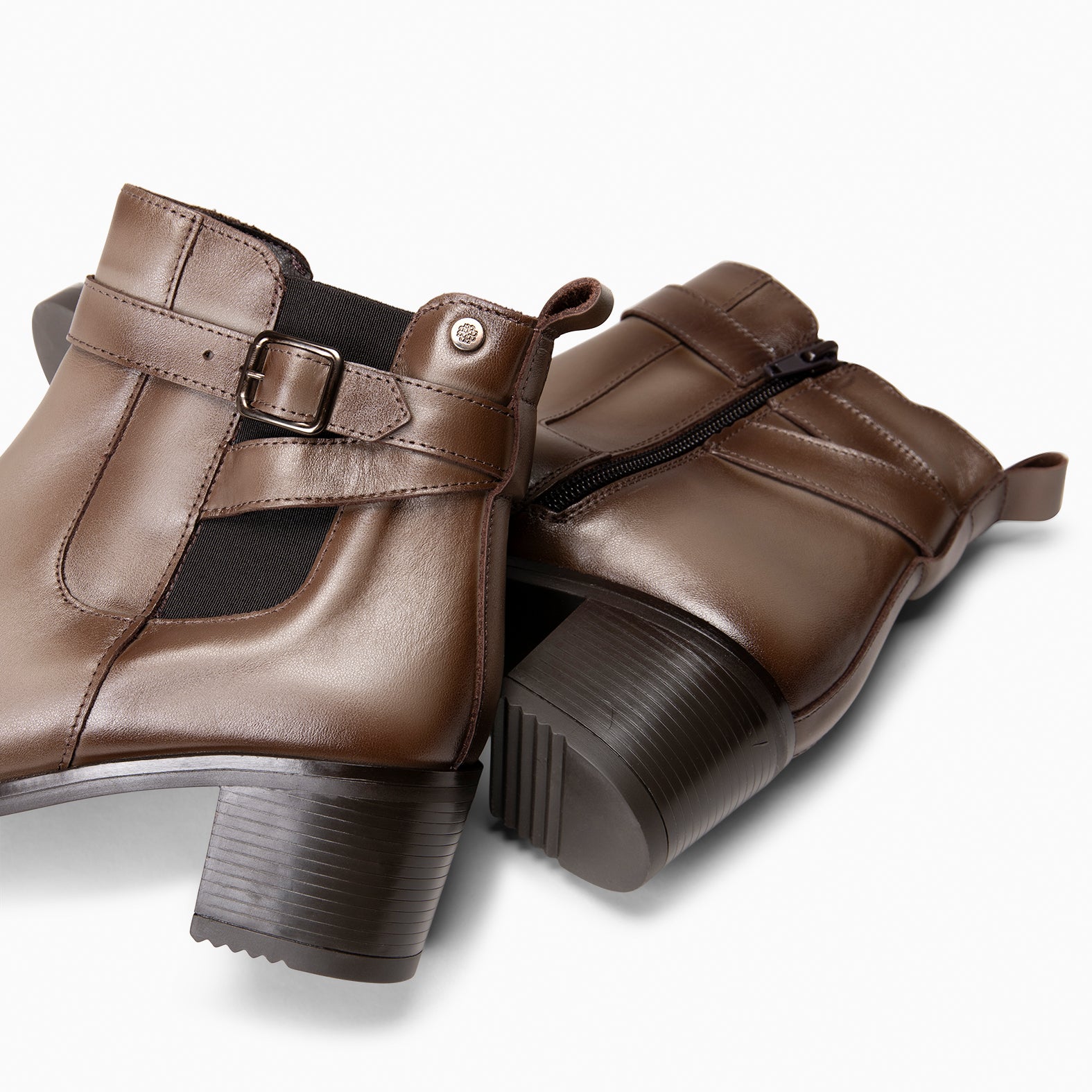 LEMY - Botines TAUPE de piel de napa