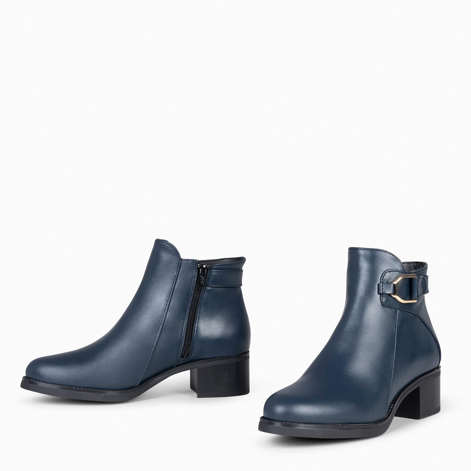 Navy blue hot sale leather booties