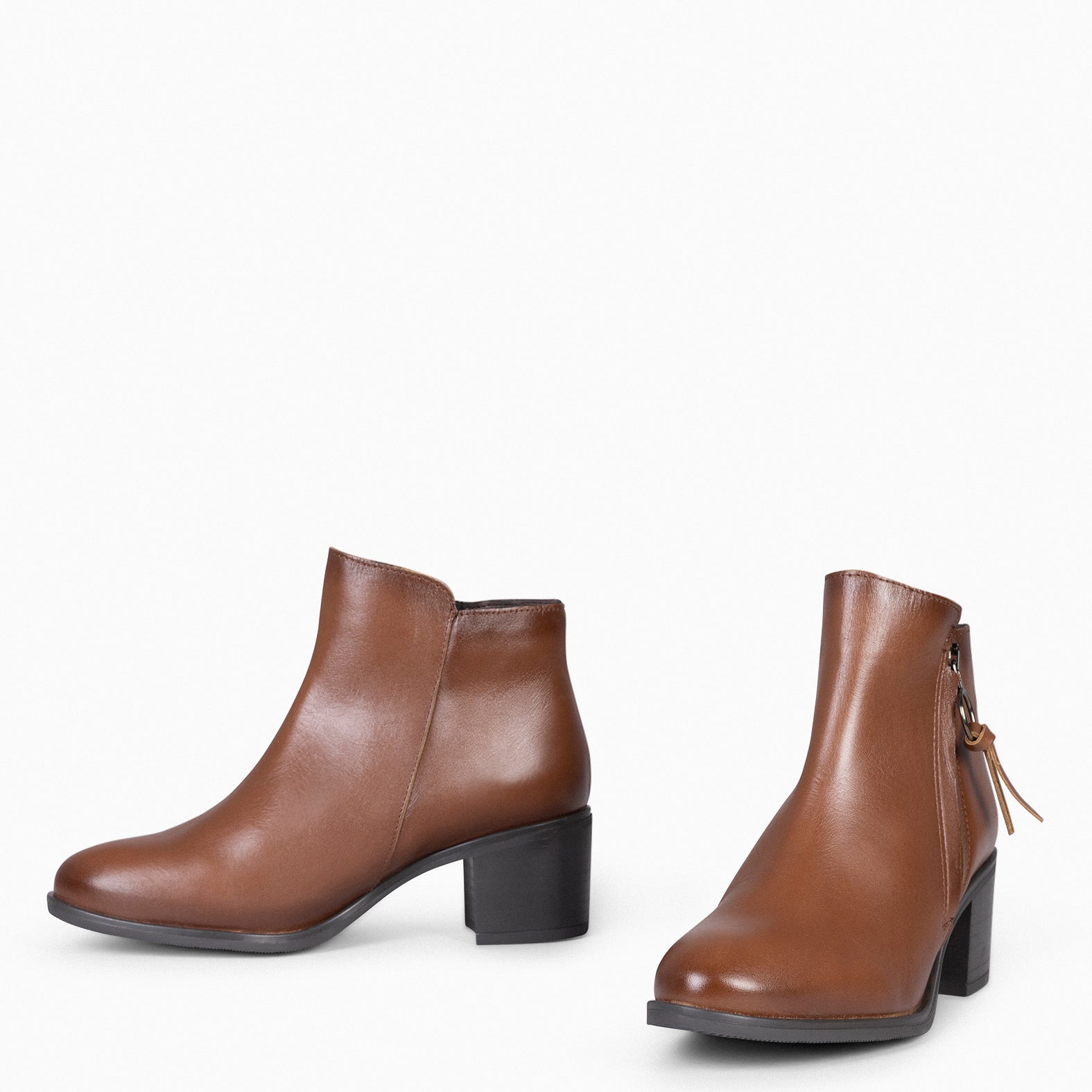 BREST CAMEL Side Zip Booties