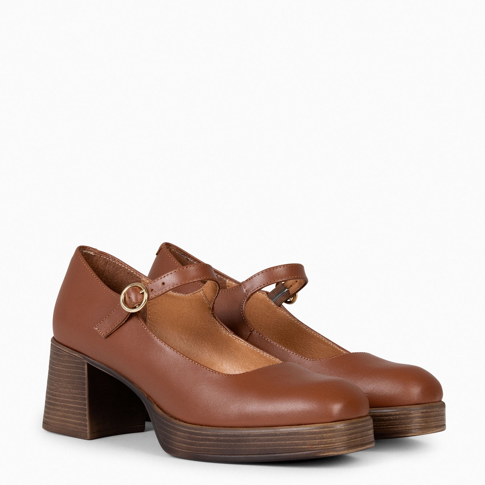 YEPES – BROWN High Heel Mary-Janes