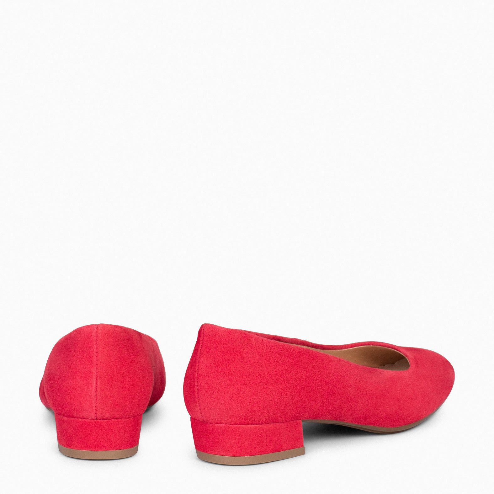 URBAN XS –  RED low-heeled suede shoes