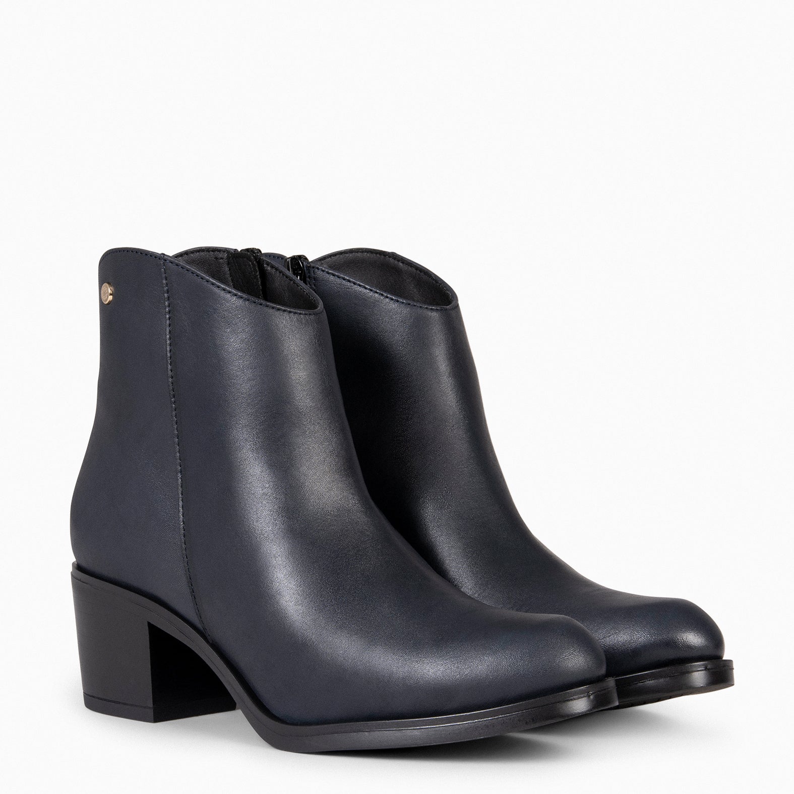 PRESTON – NAVY Booties with wide heel