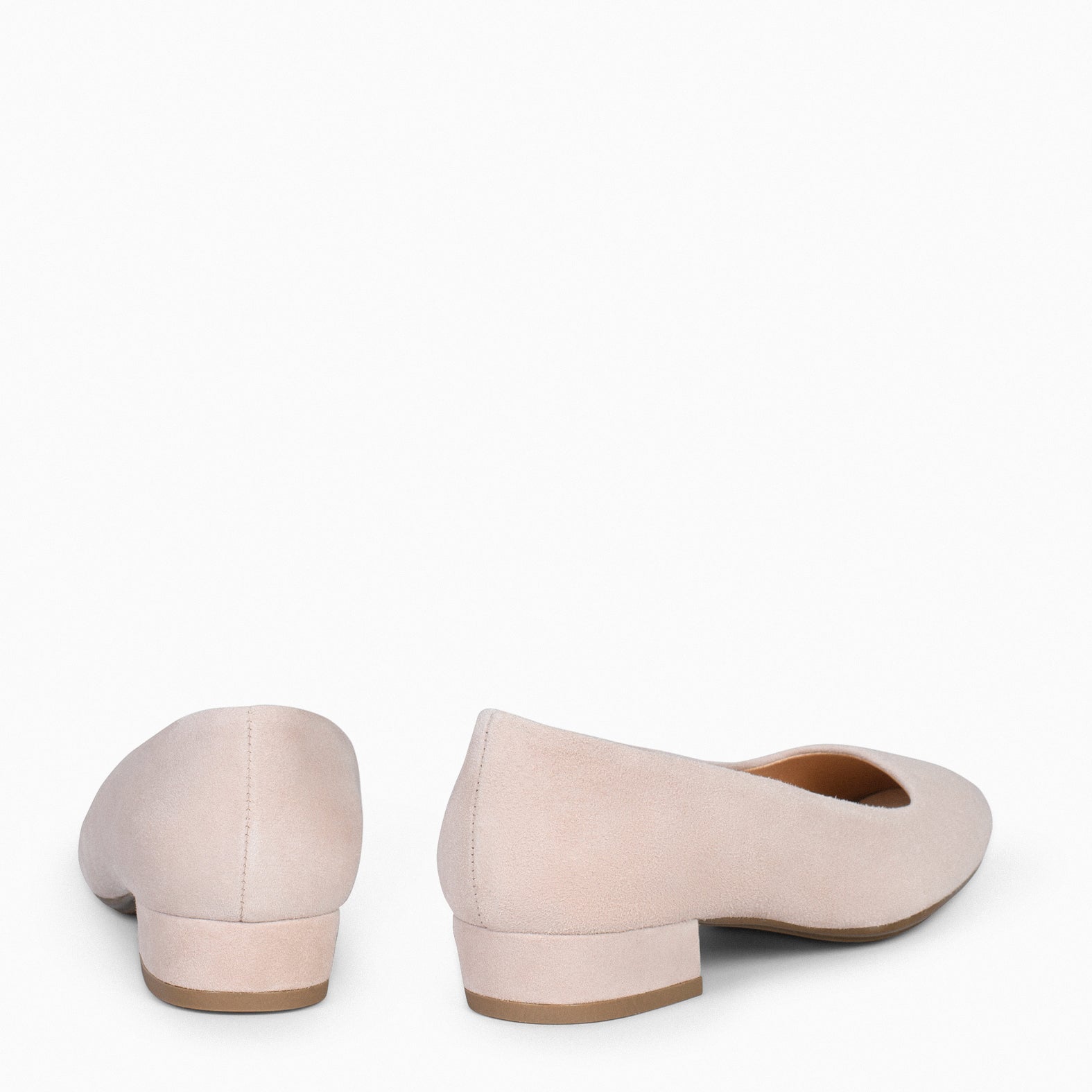 URBAN XS –  NUDE low-heeled suede shoes