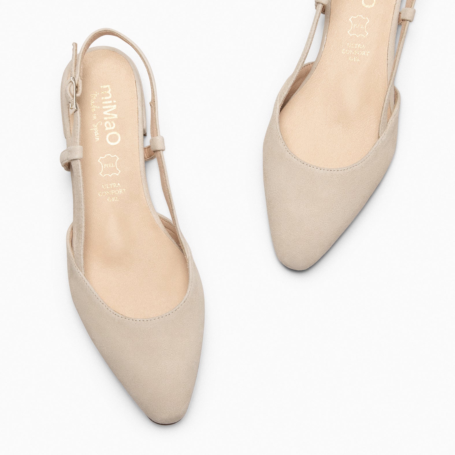 BRUNCH – Chaussures Slingbacks plates TAUPE