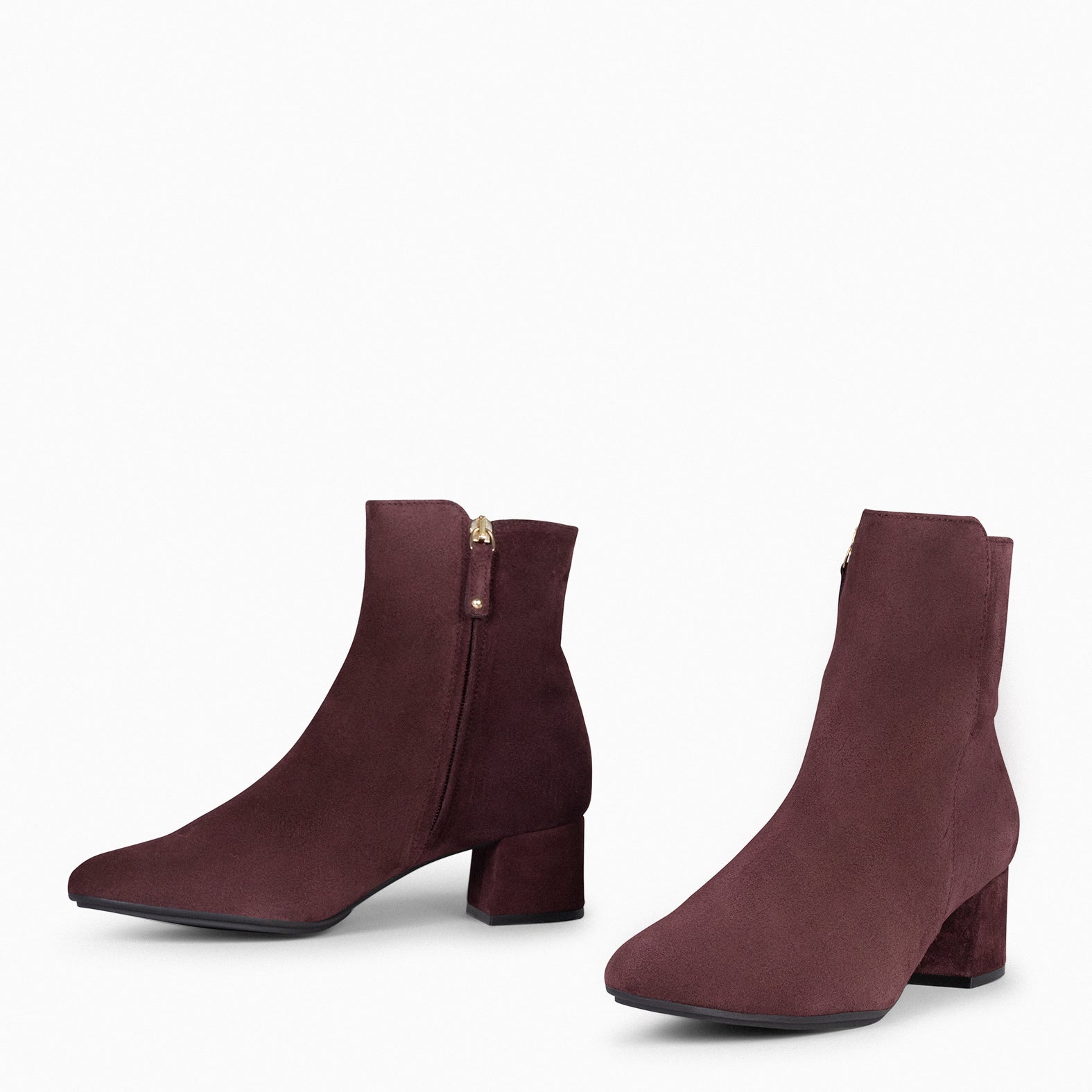 MAIA BURGUNDY Women Suede Booties miMaO