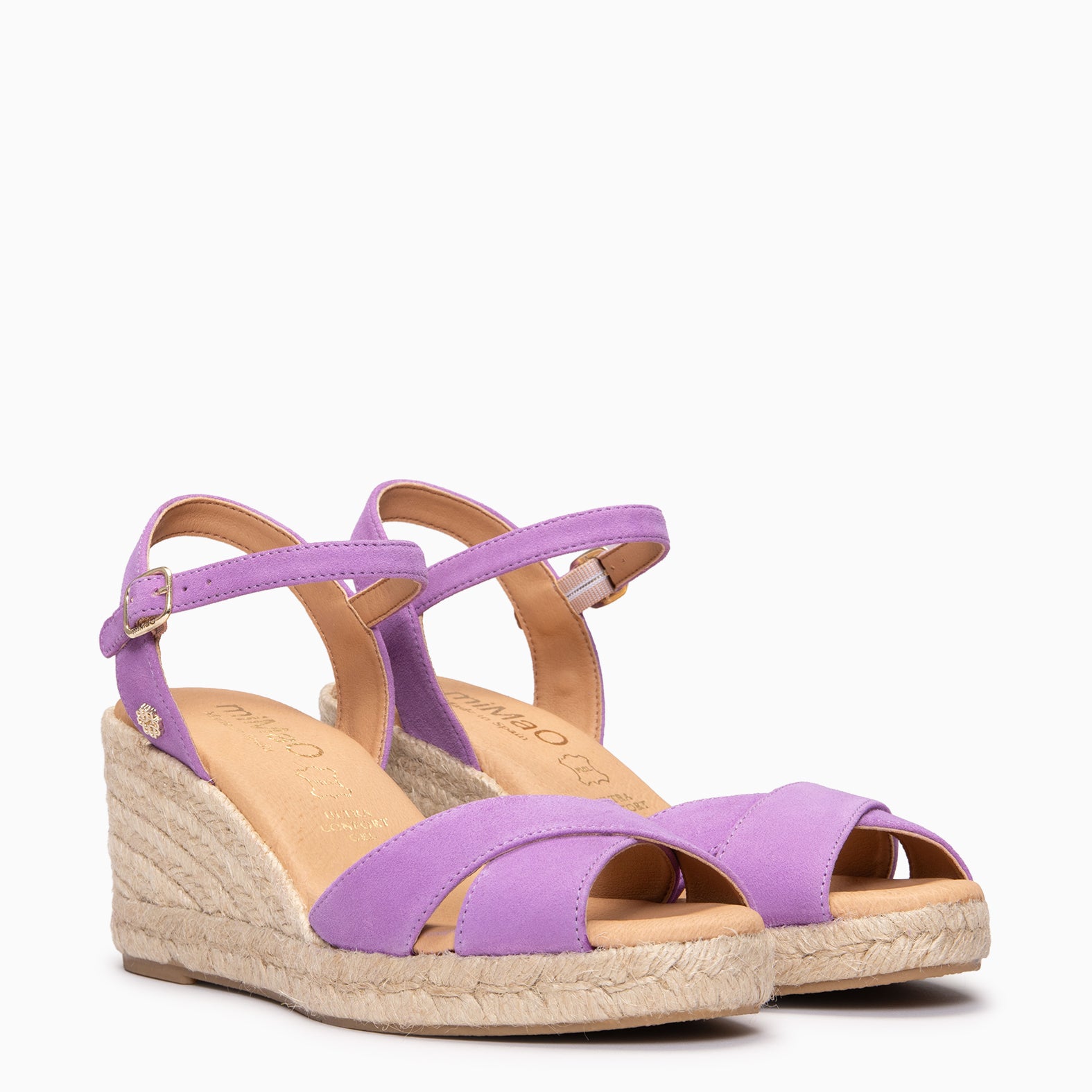 CALPE - Espadrilles à talon en daim MAUVE