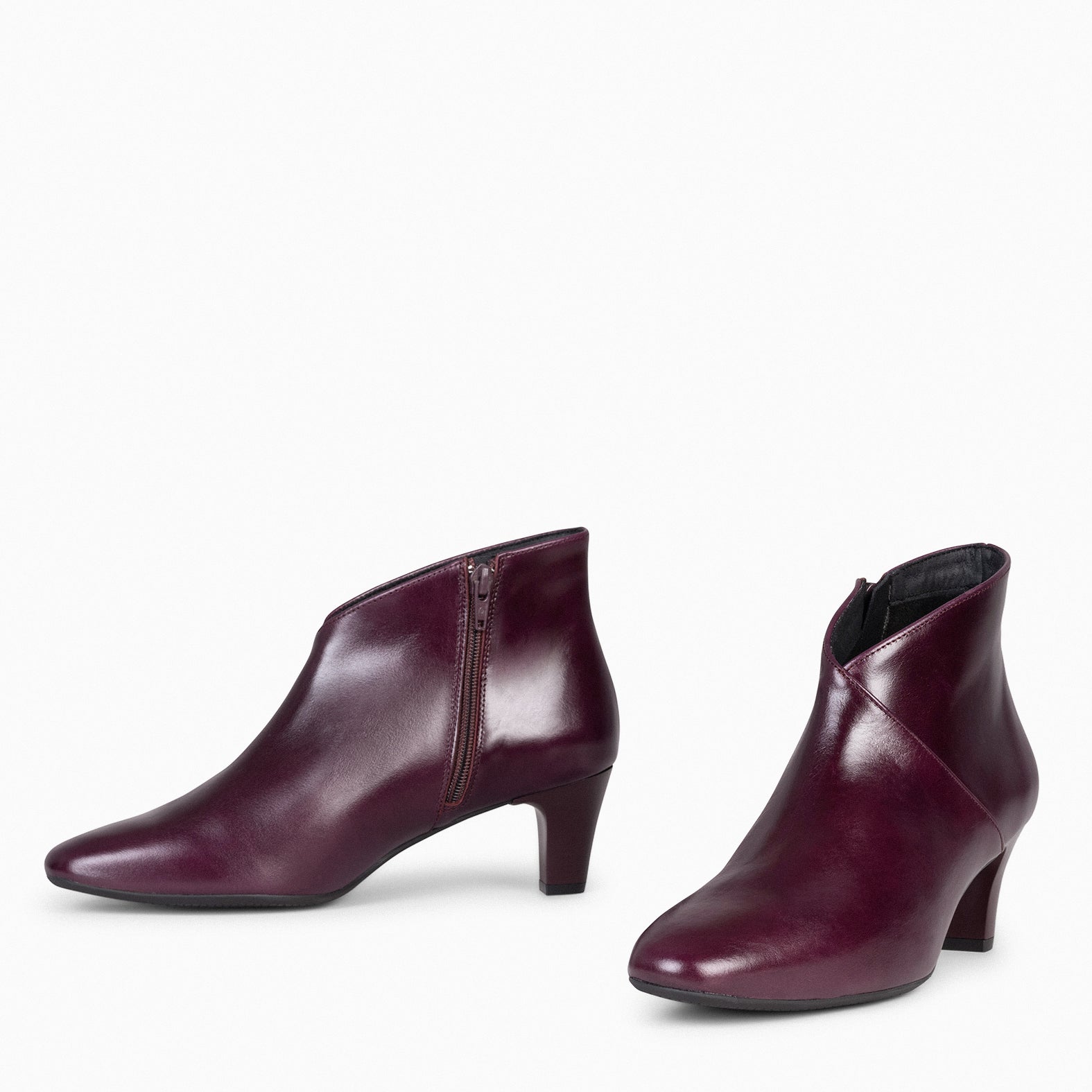 Burgundy low 2025 heel boots