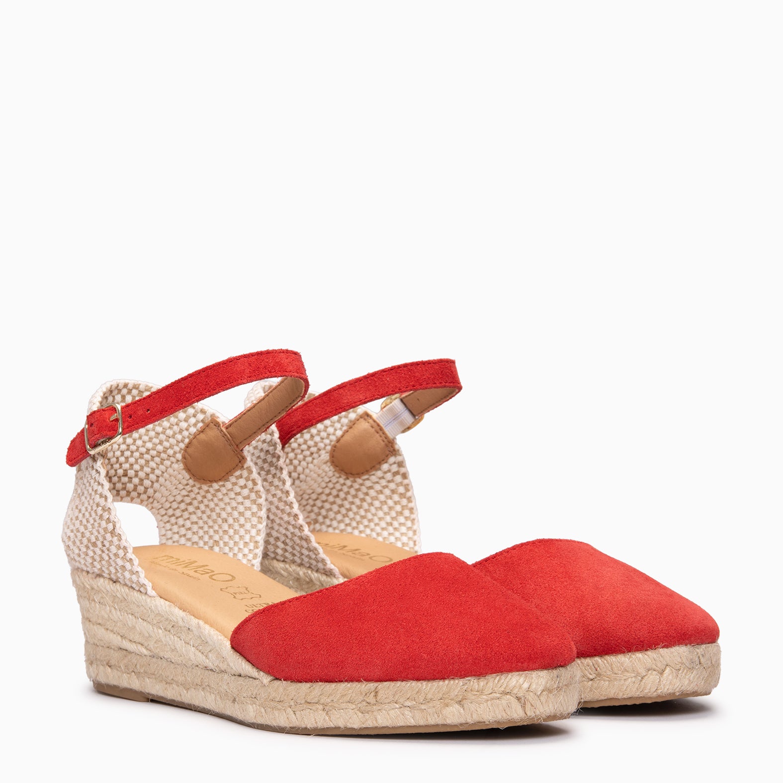 FORNELLS - Espadrilles à petit talon ROUGE