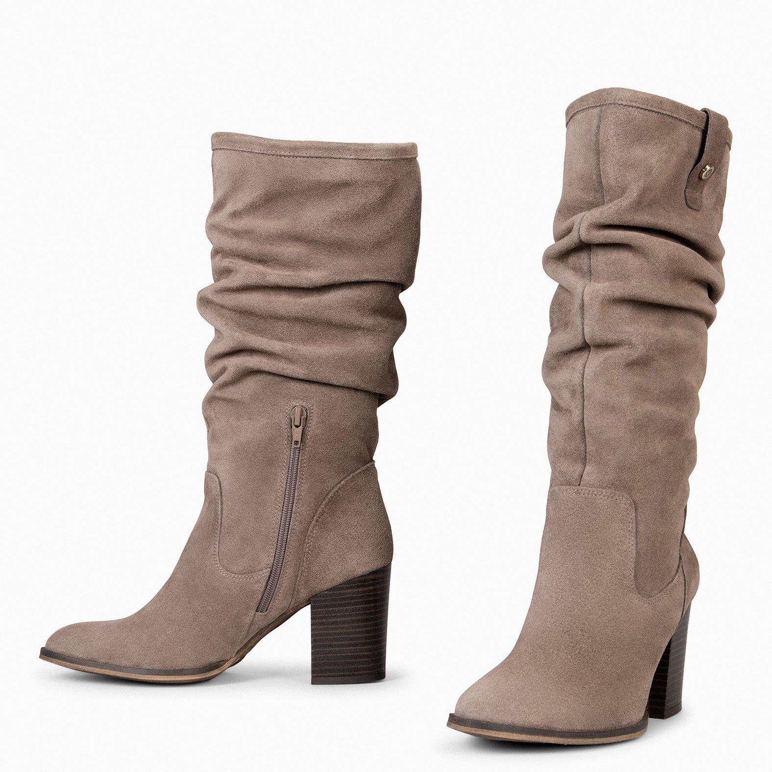 VILNA – Botas altas con tacón TAUPE