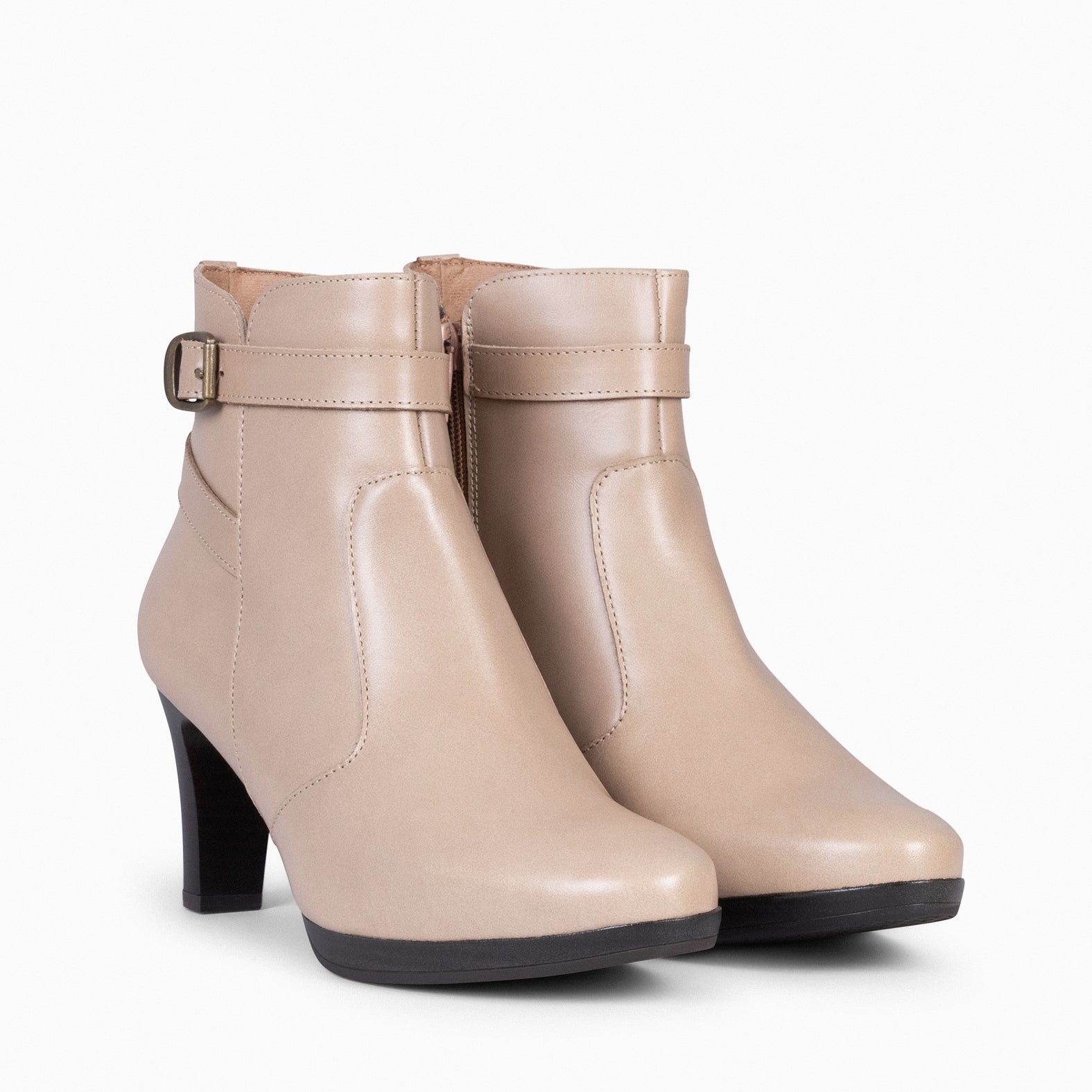 Taupe 2025 heeled booties