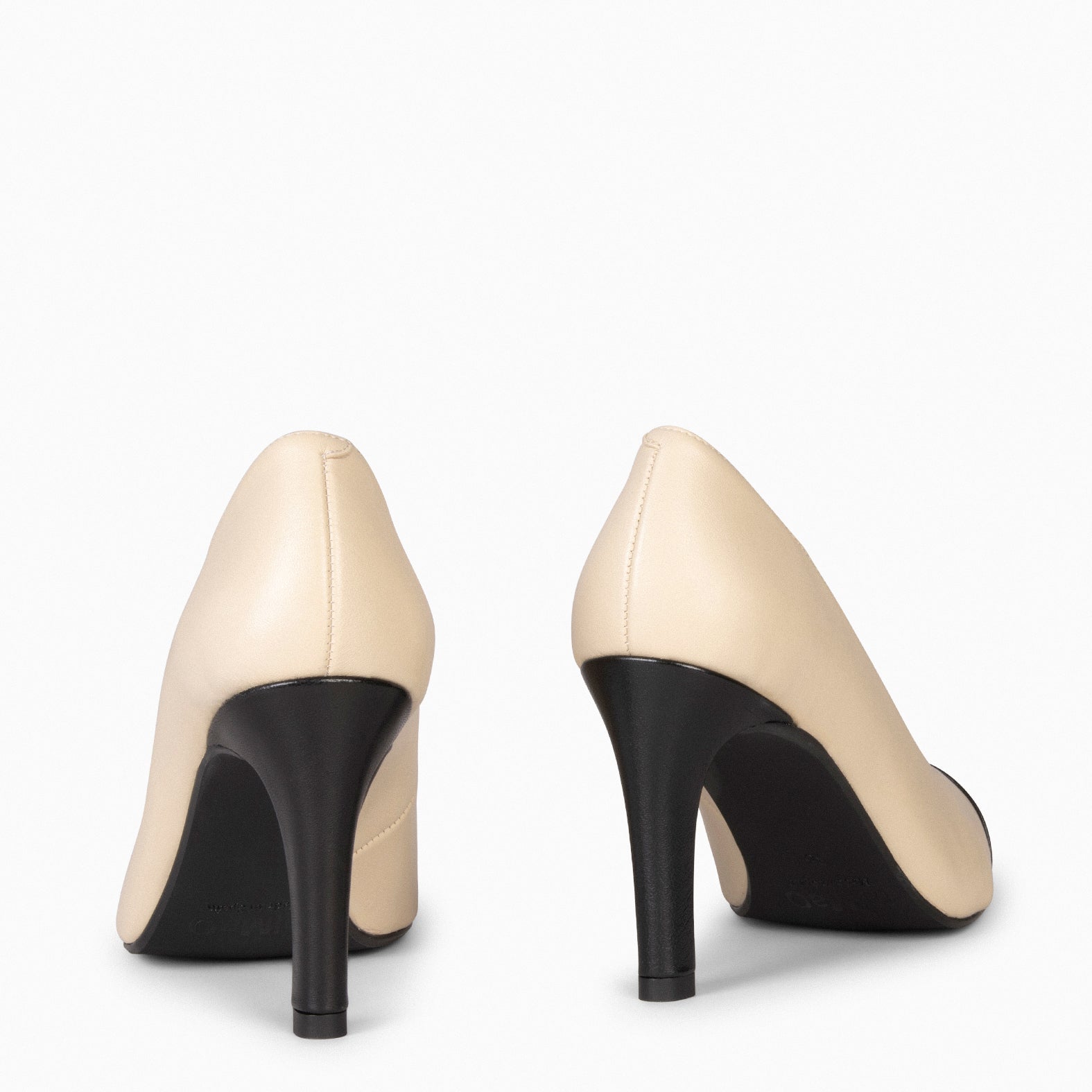 BIANCA – BEIGE High heel with BLACK heel and toe