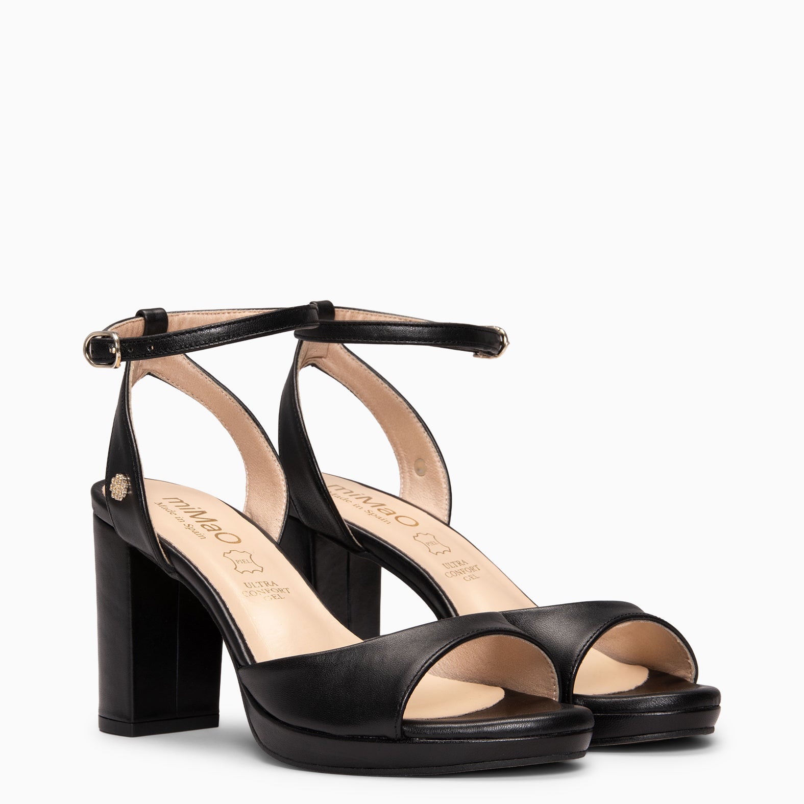 DALIDA - Sandalias de tacón ancho destalonado NEGRO