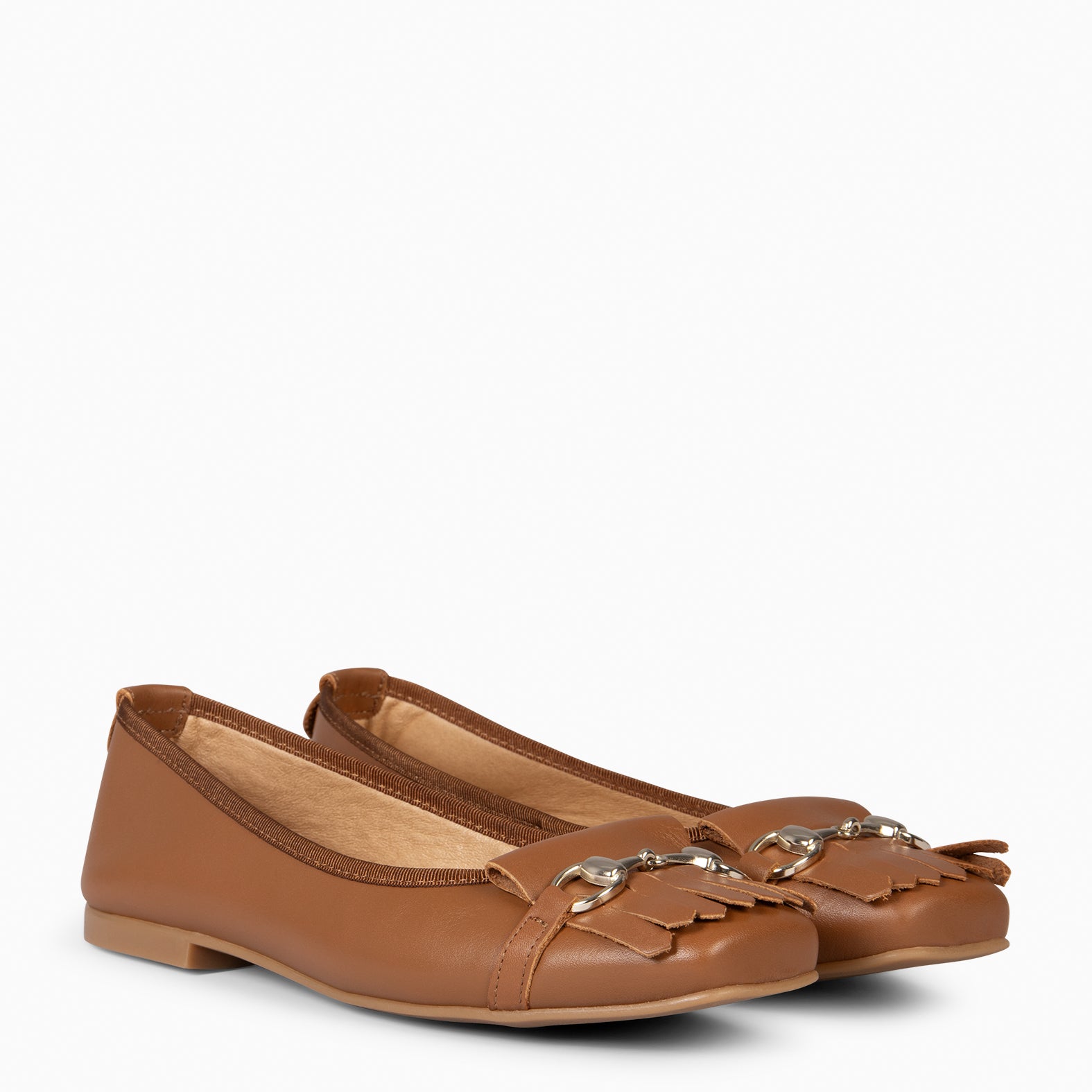 Ballerines En Cuir à Ruban MiMaO - Fabriquées En Espagne, Talon 2,5 Cm, Semelle Confort Gel