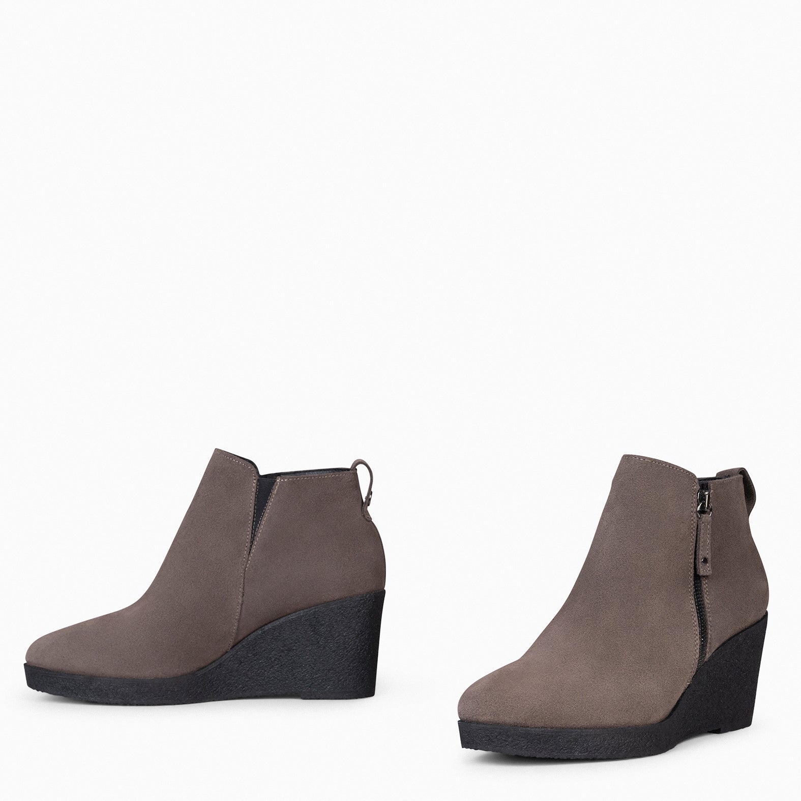 Black wedge shop booties low heel