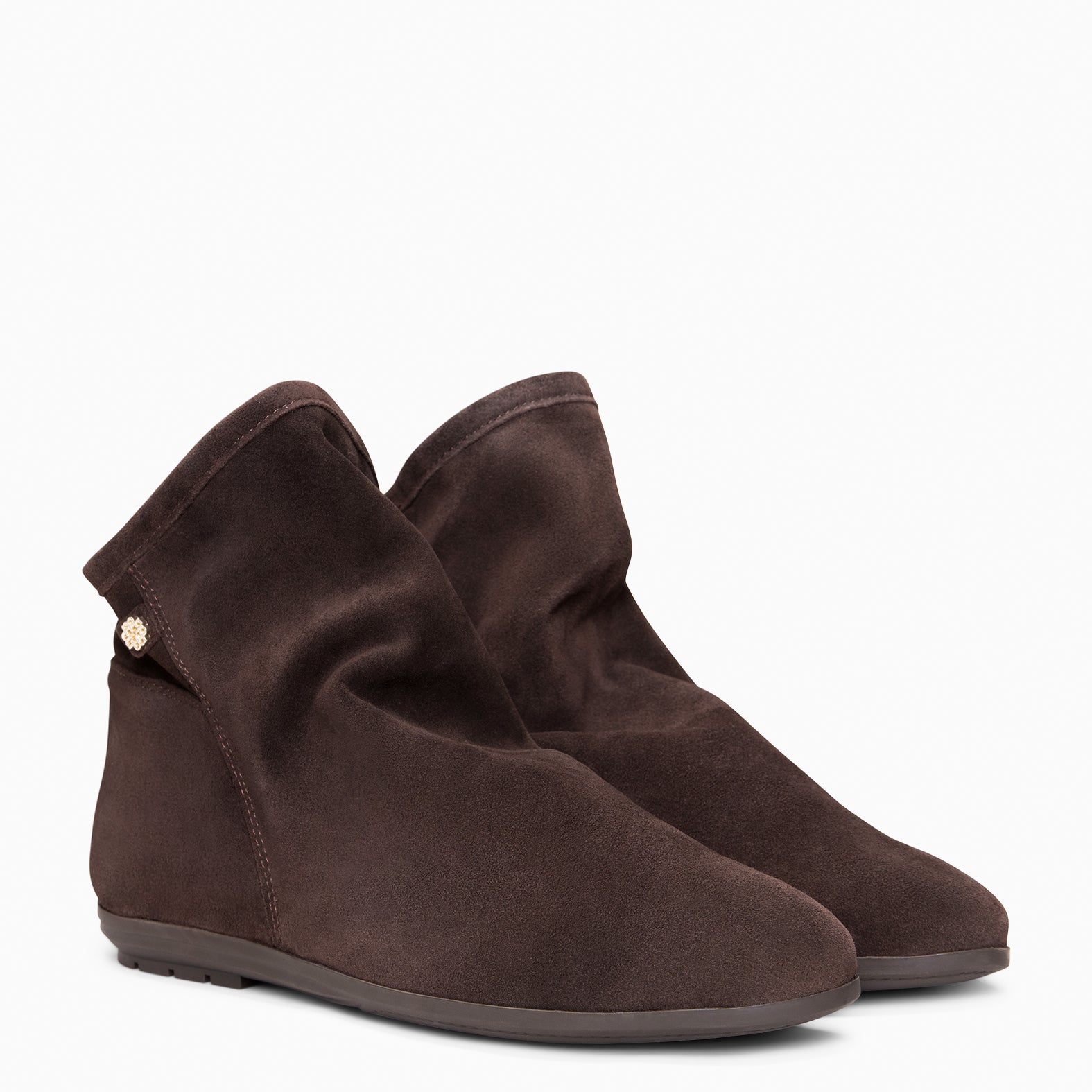 CHESS - Botines de ante con caña fruncida MARRON