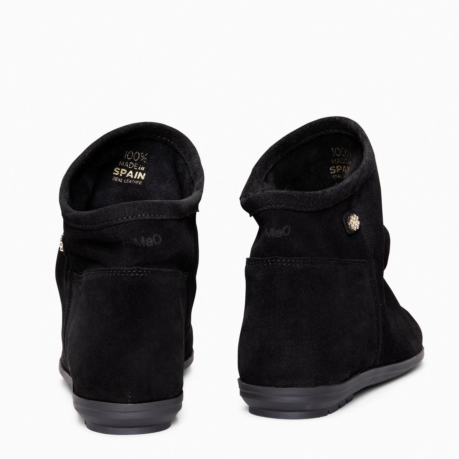 CHESS - Botines de ante con caña fruncida NEGRO