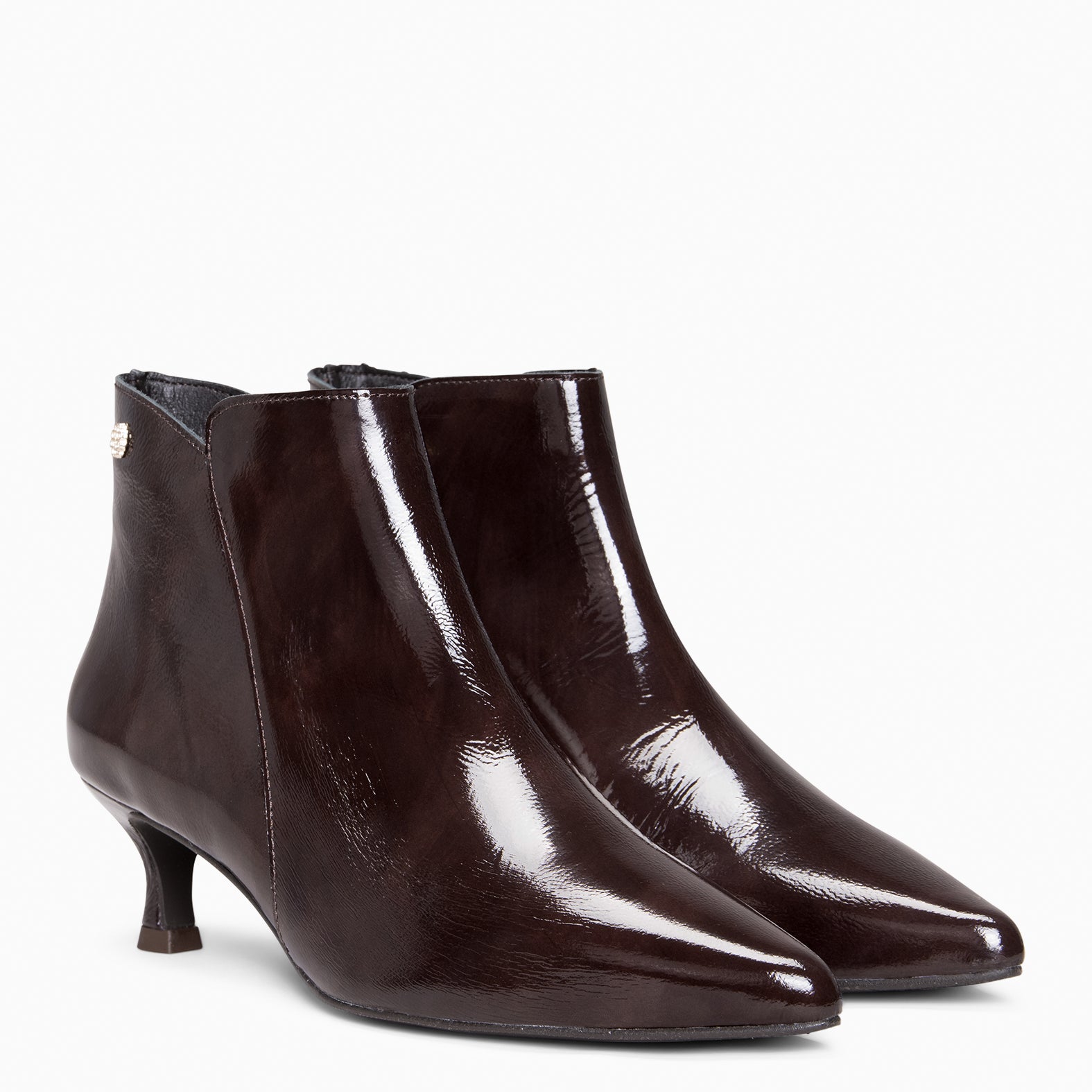 ROYAL – Botines tacón bajo MARRON