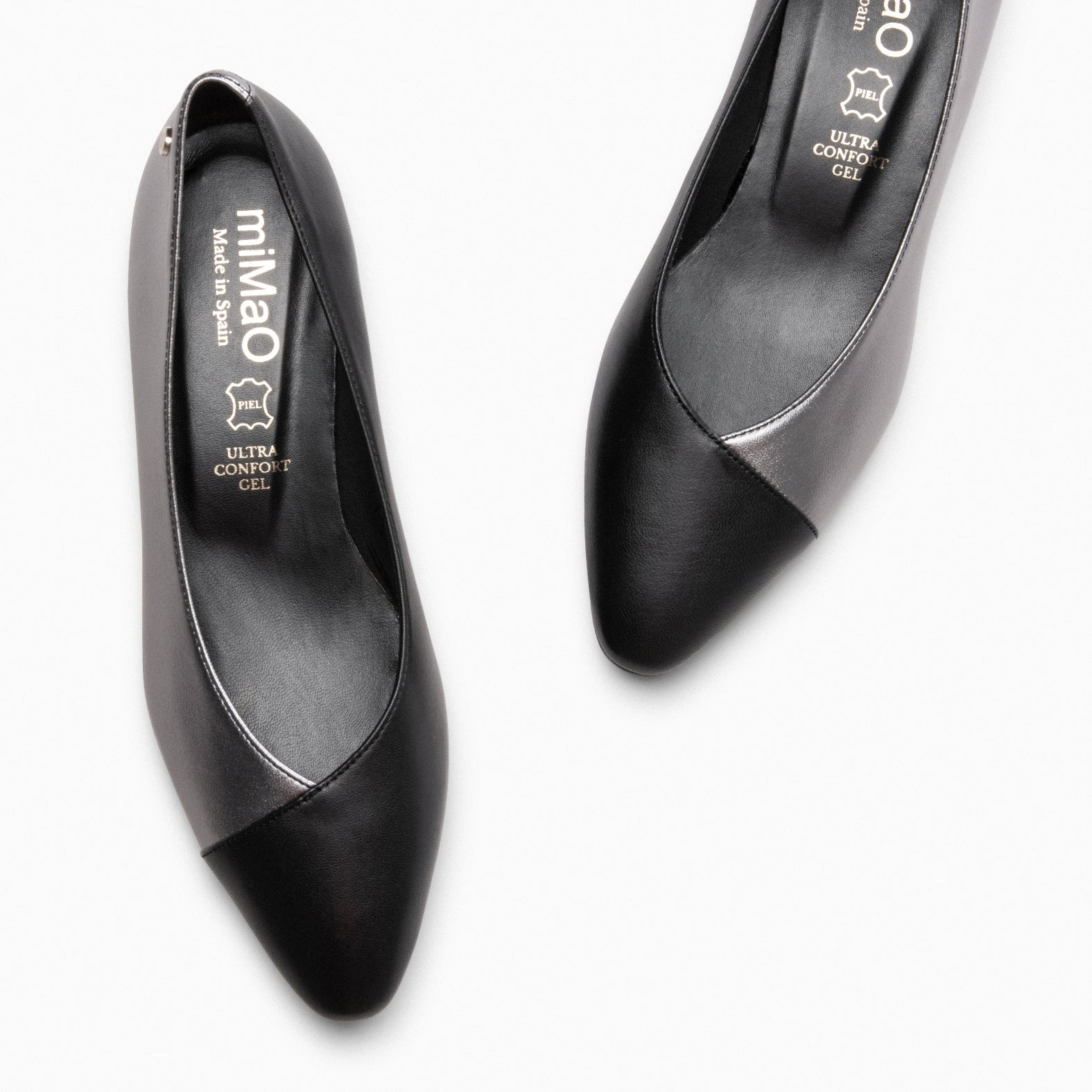 KATE – METALLIC and BLACK Low Heel Ballerinas