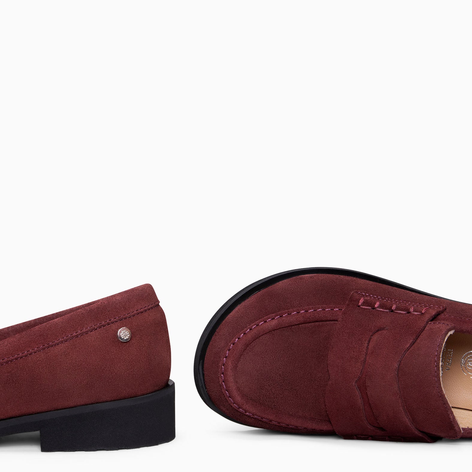 HARVARD - Mocasines planos de piel BURDEOS