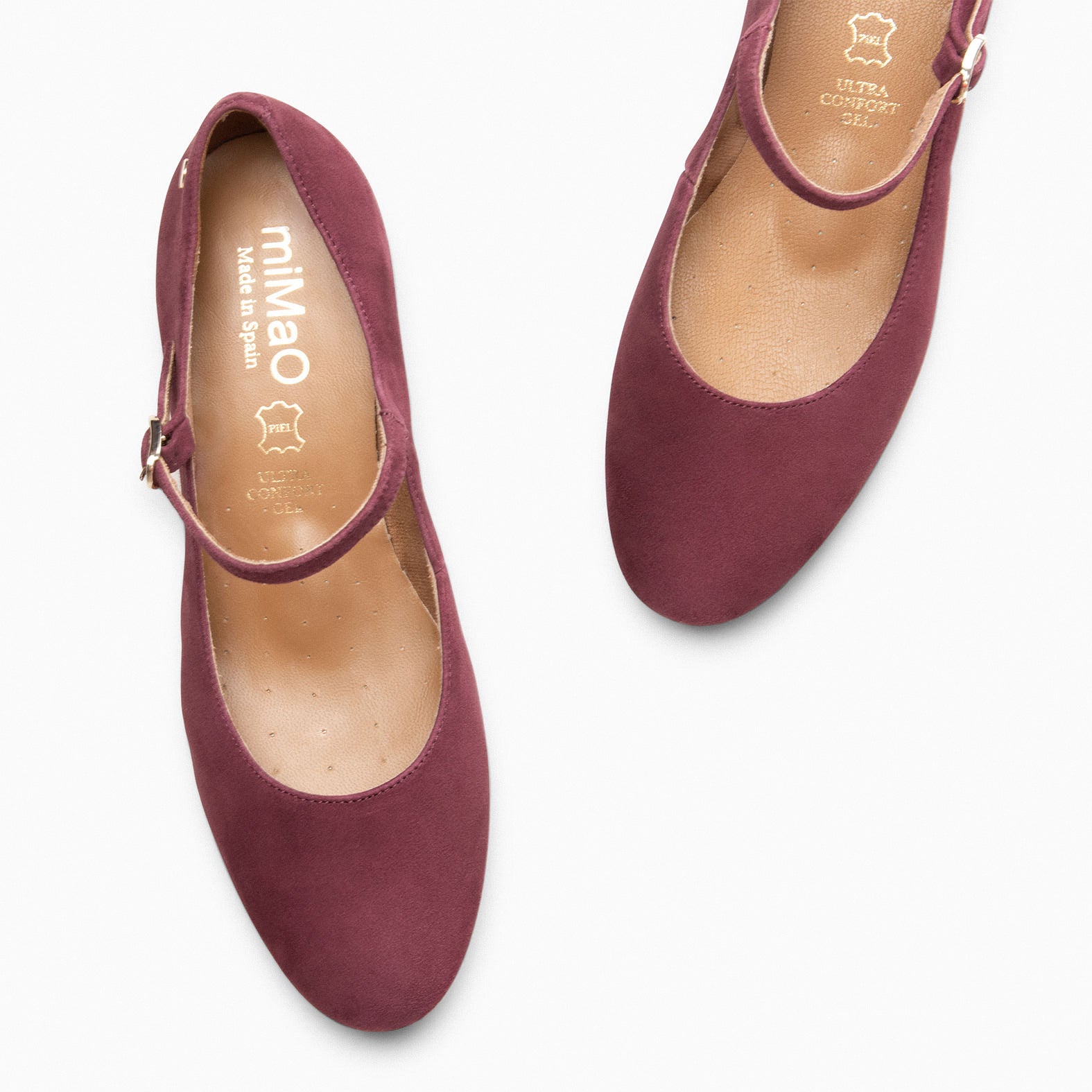 NORA – BURGUNDY Mary-jane with low heel