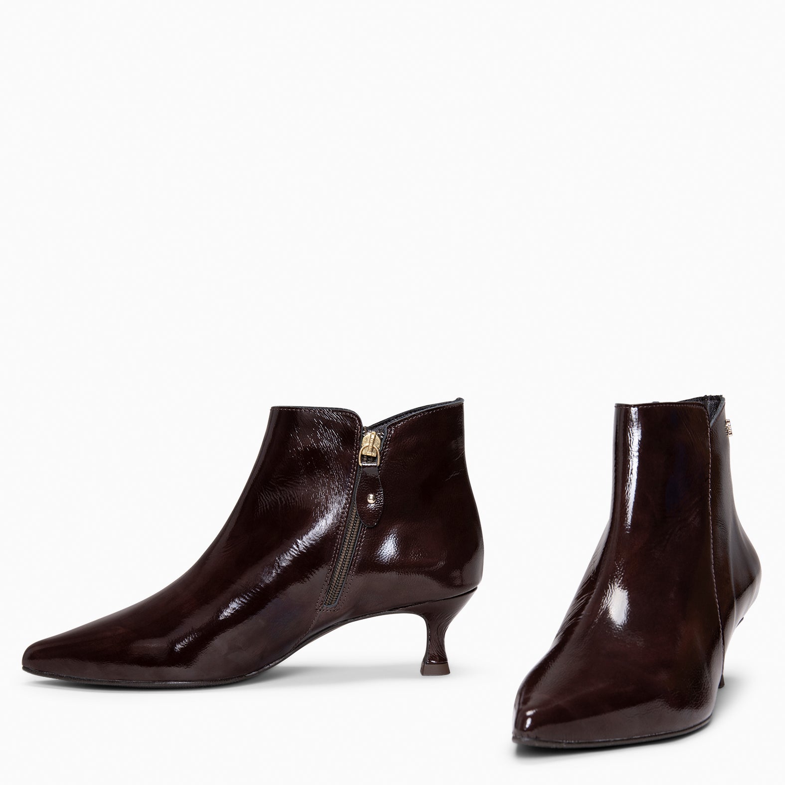 ROYAL – Botines tacón bajo MARRON