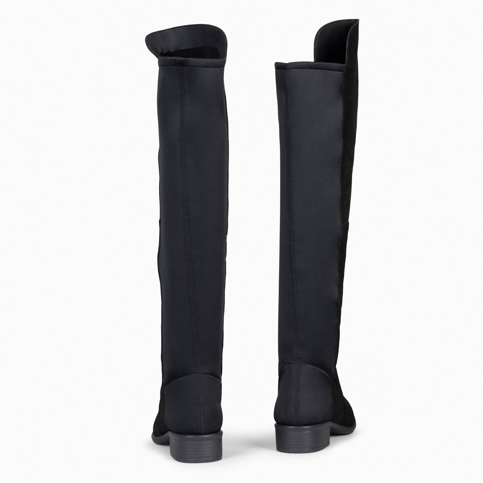 Bota elastica negra online mujer