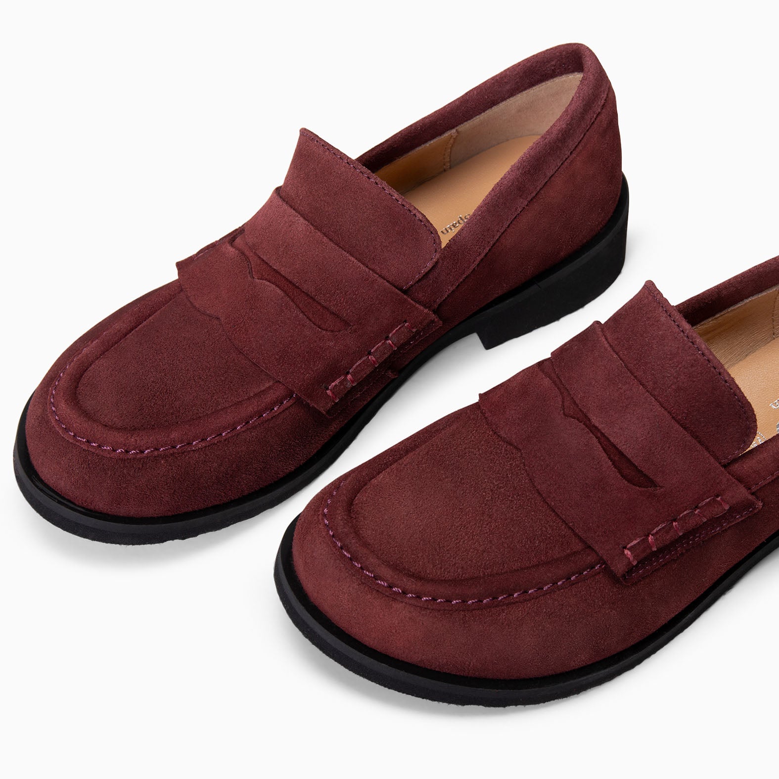 HARVARD - Mocasines planos de piel BURDEOS