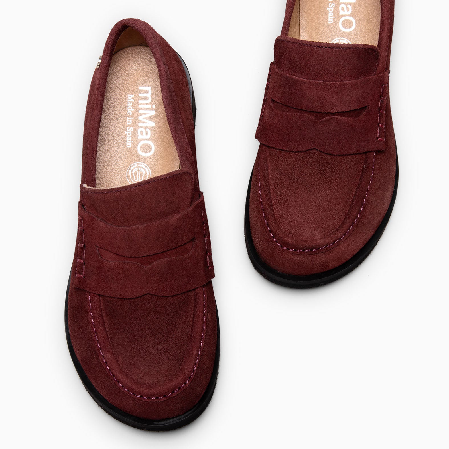 HARVARD - Mocasines planos de piel BURDEOS