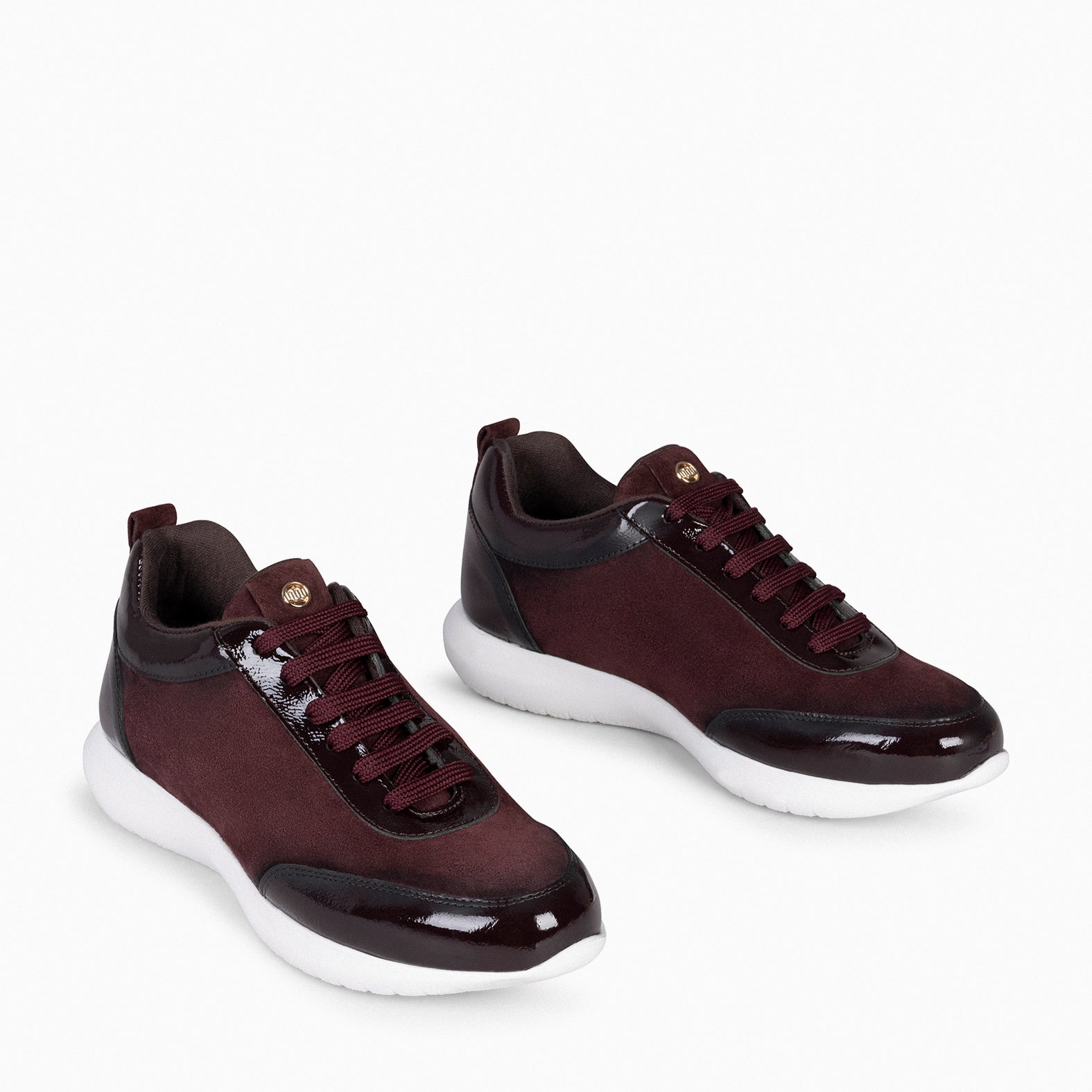 LOIRA - BURGUNDY Sneakers with Patent Leather