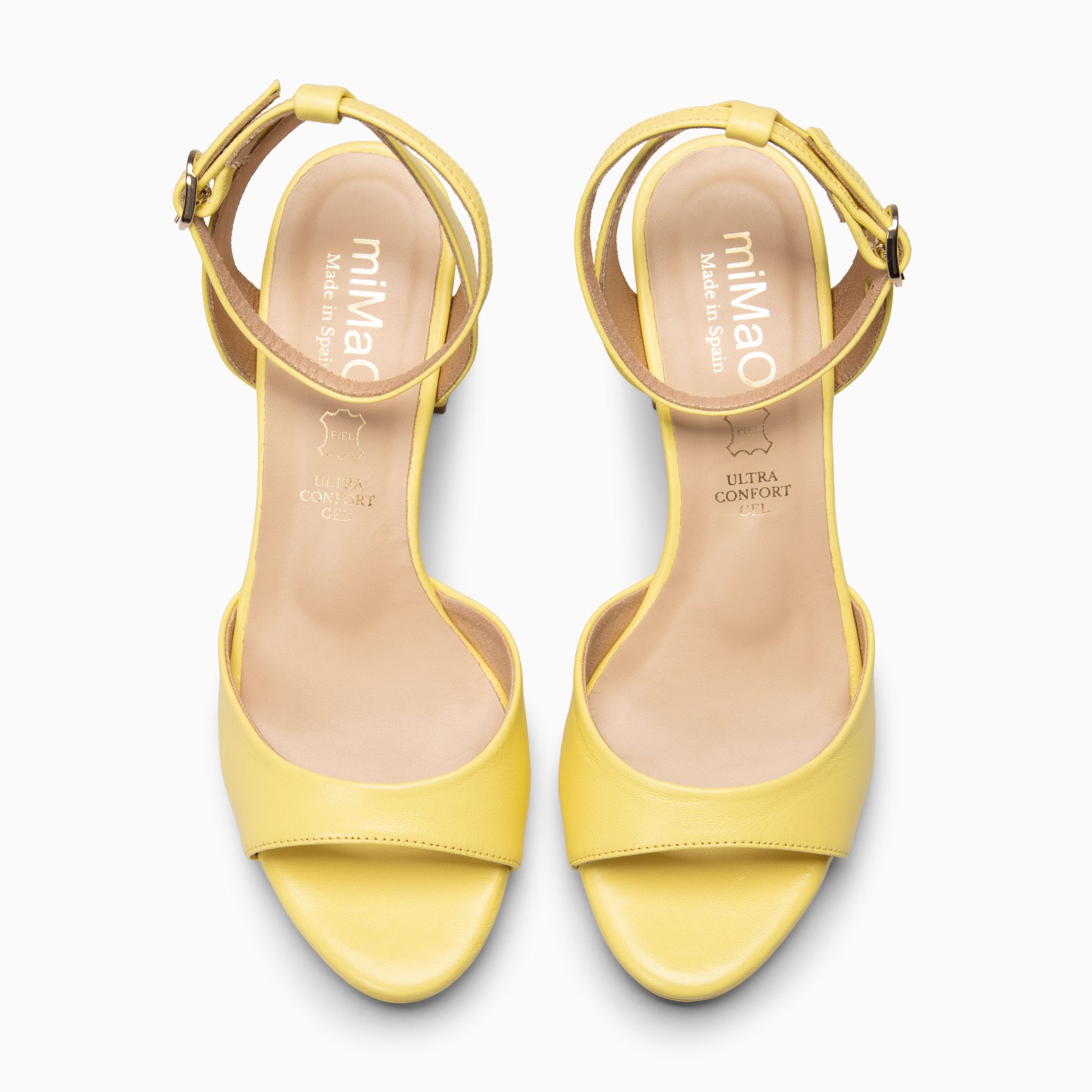 DALIDA - Sandalias de tacón ancho destalonado AMARILLO