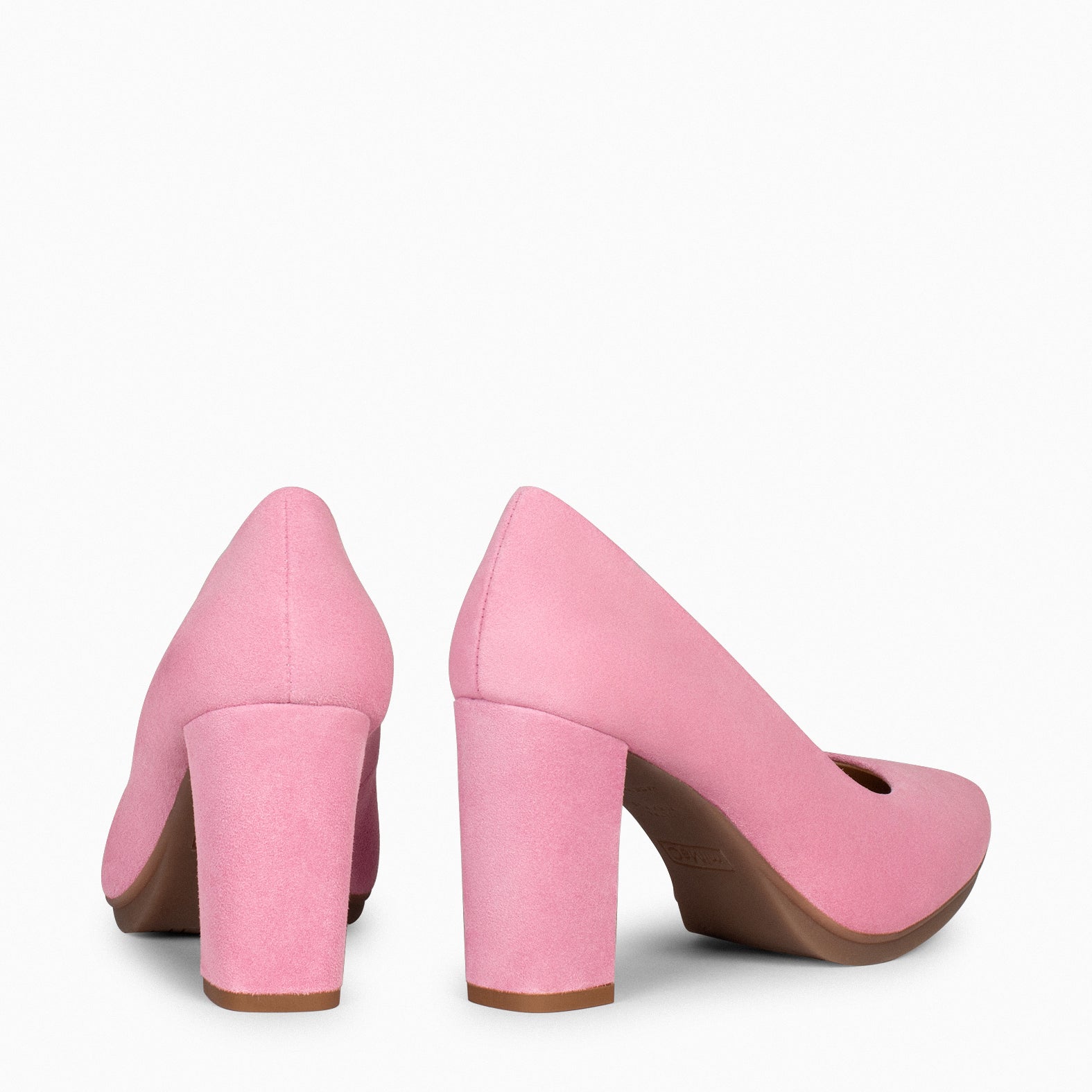 URBAN – PALE PINK Suede high-heeled shoes 