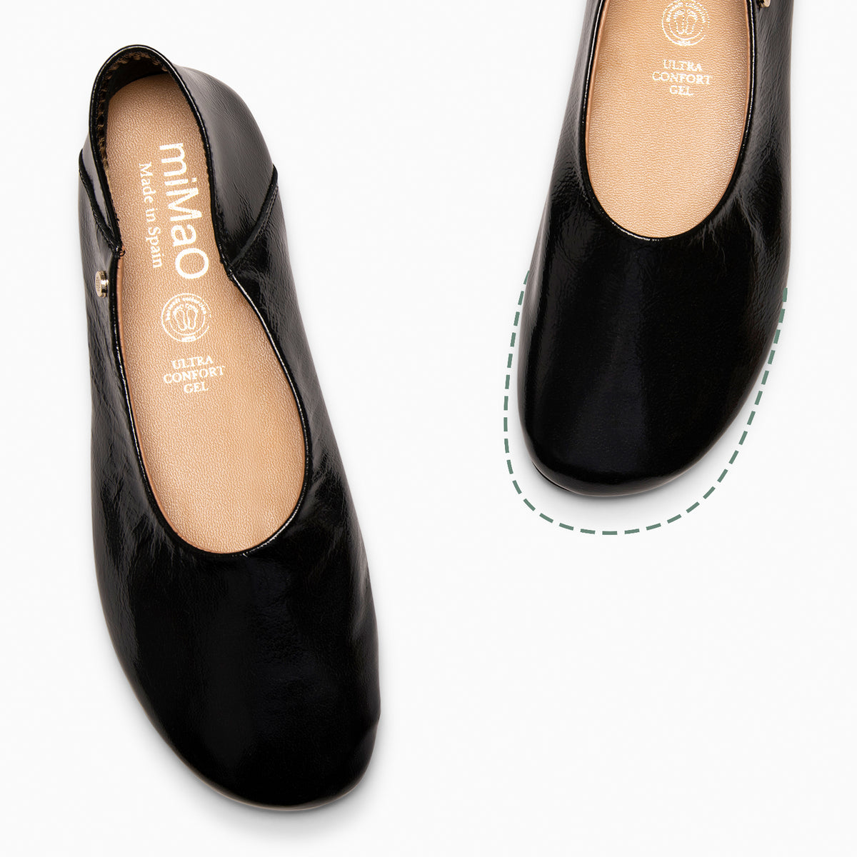 Mocasines Elegantes Con Detalle Dorado Para Mujer En Piel Napa - Plantilla Gel Ultra Confort Hechos En España