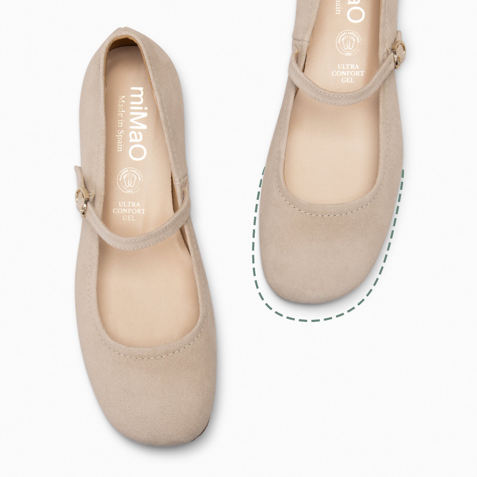JAZMIN - BEIGE MARY-JANES FLAT BARESOFT