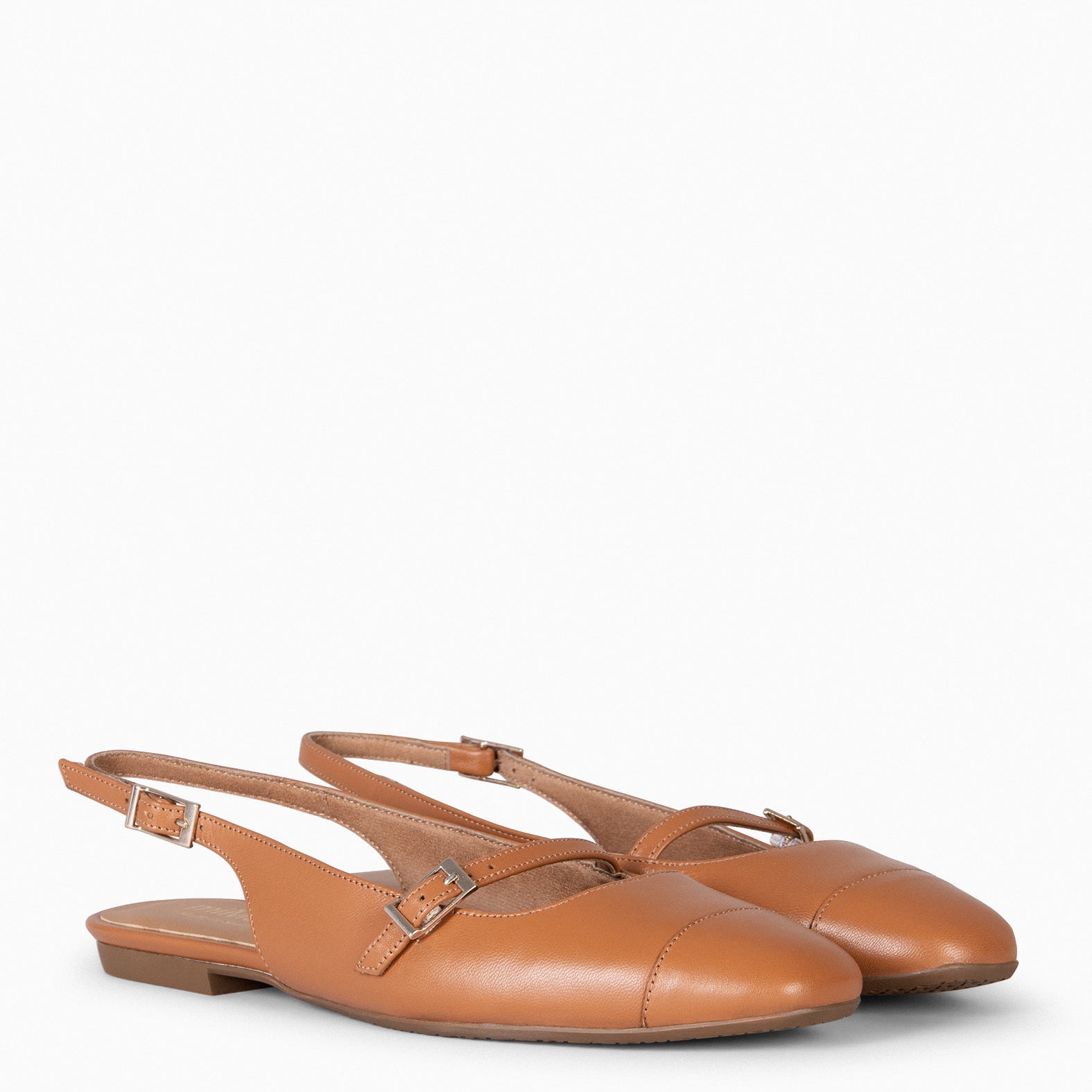 ACALIA – Slingbacks en cuir CAMEL