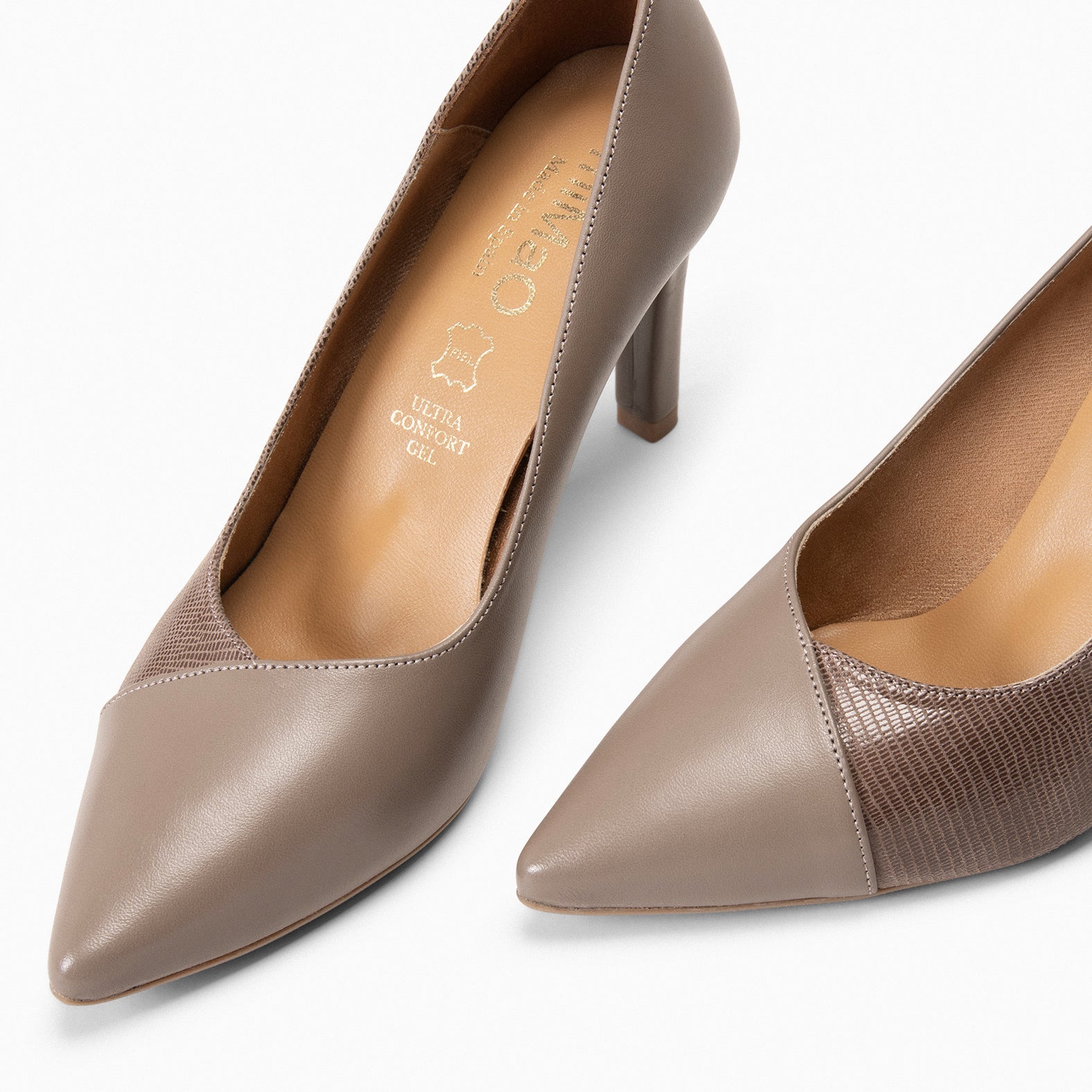 GLAM NIGHT – TAUPE HIGH HEEL WITH PATENT LEATHER 