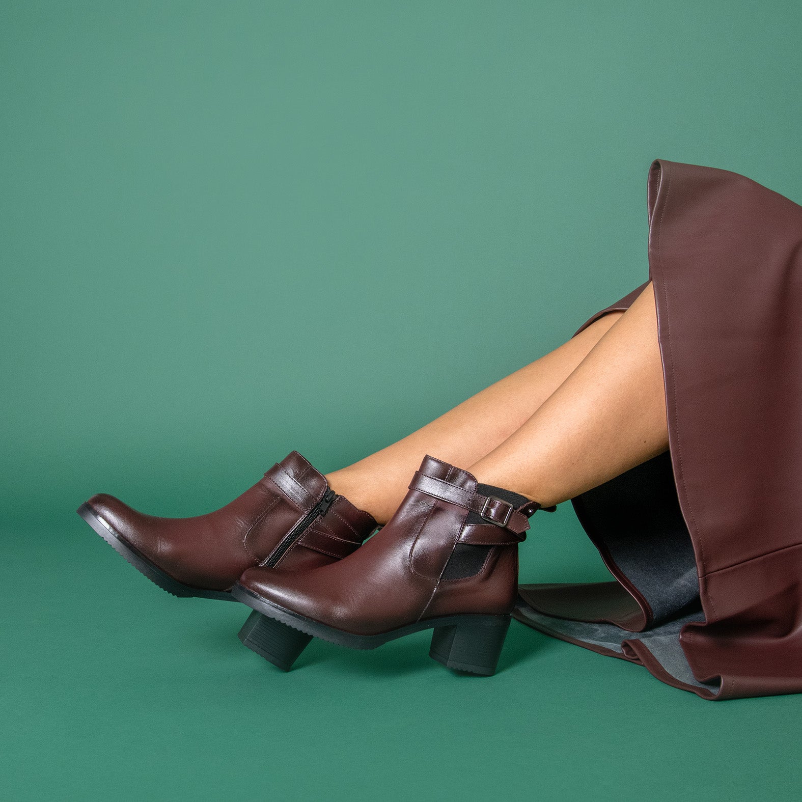 LEMY - Botines TAUPE de piel de napa