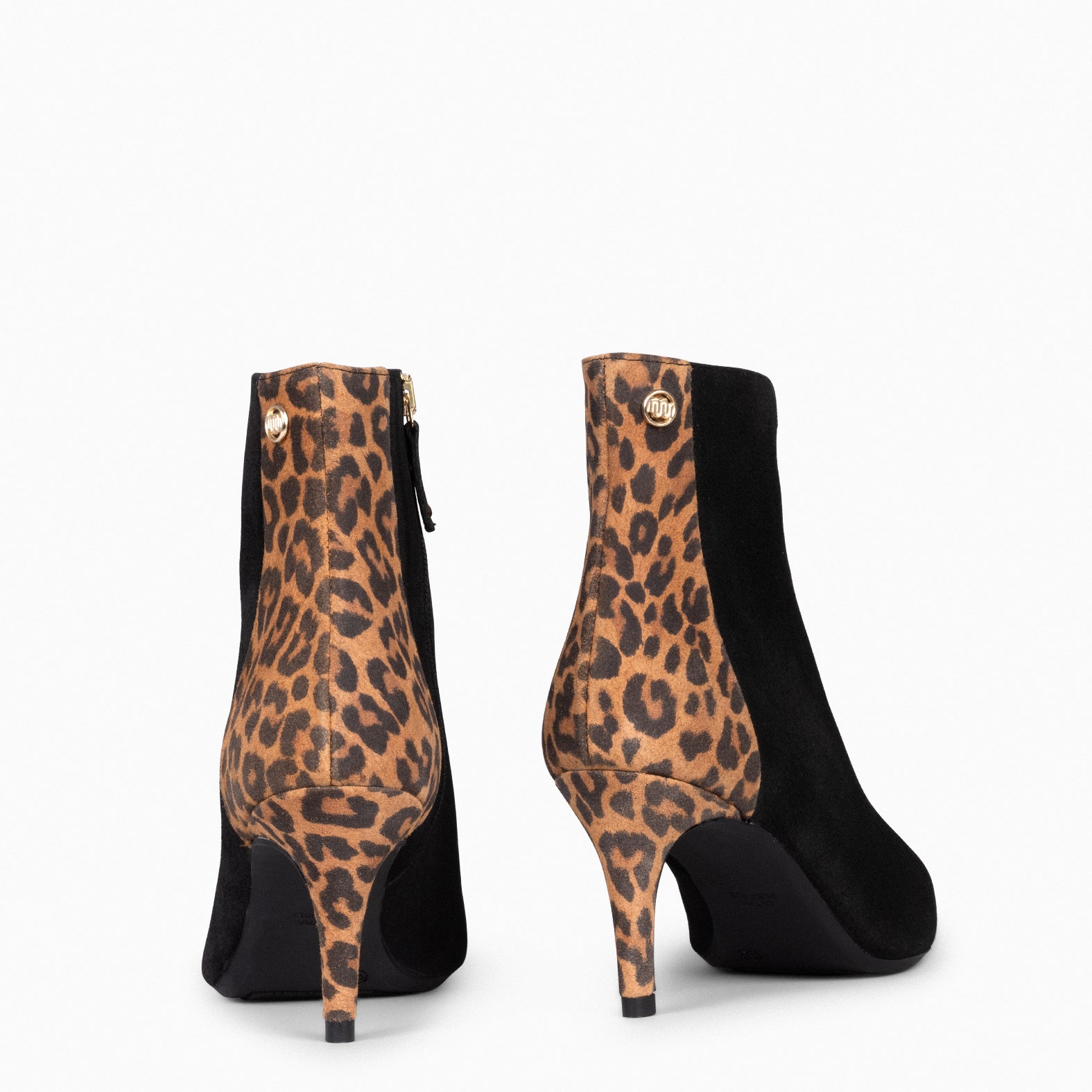 Black ankle boots outlet with leopard print heel