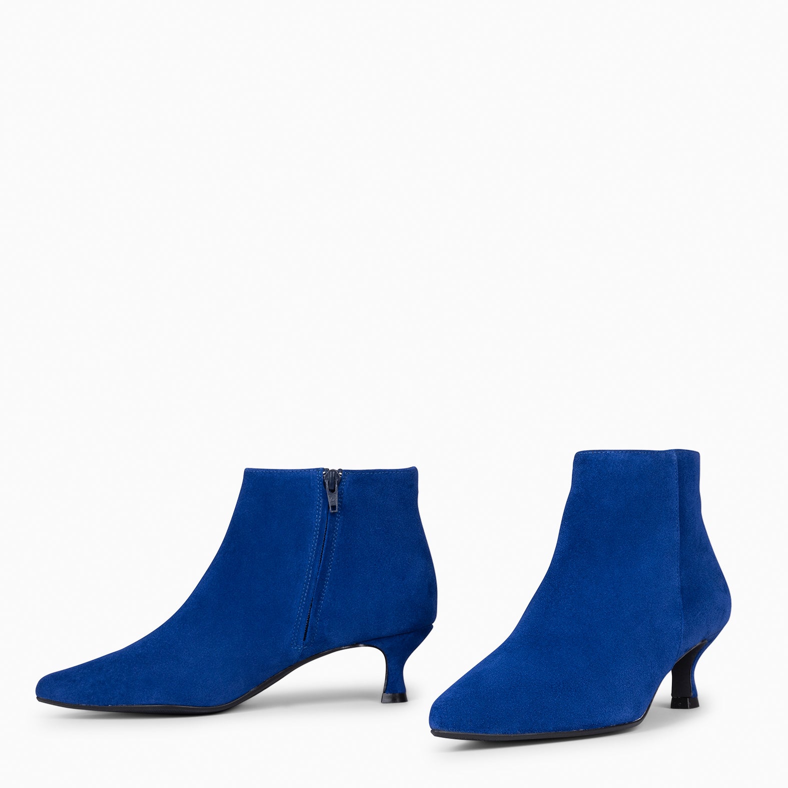 ROYAL SUEDE BLUE Low heel booties miMaO